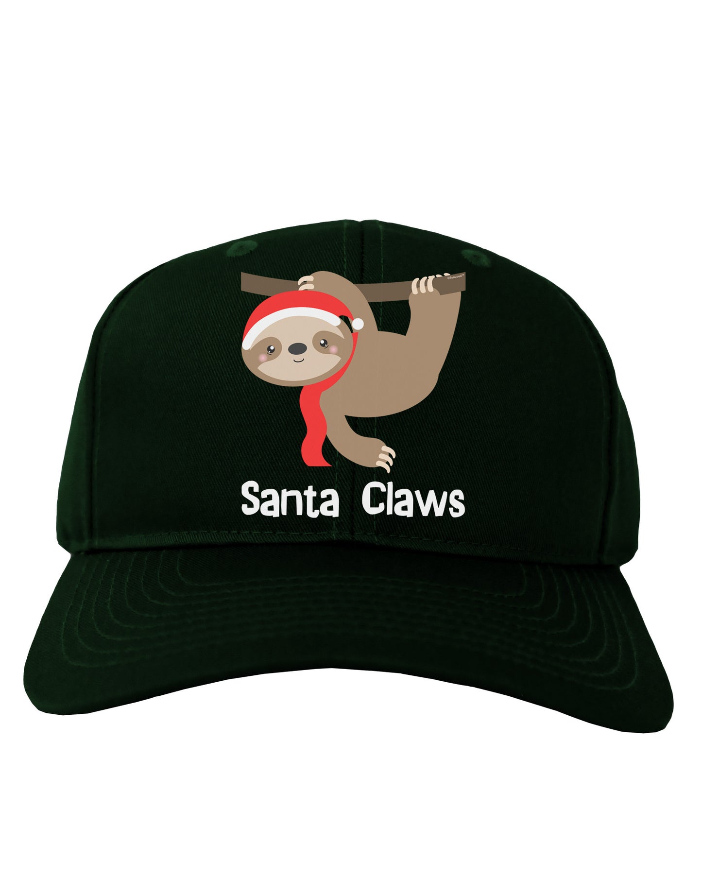 Cute Christmas Sloth - Santa Claws Adult Dark Baseball Cap Hat by TooLoud-Baseball Cap-TooLoud-Hunter-Green-One Size-Davson Sales