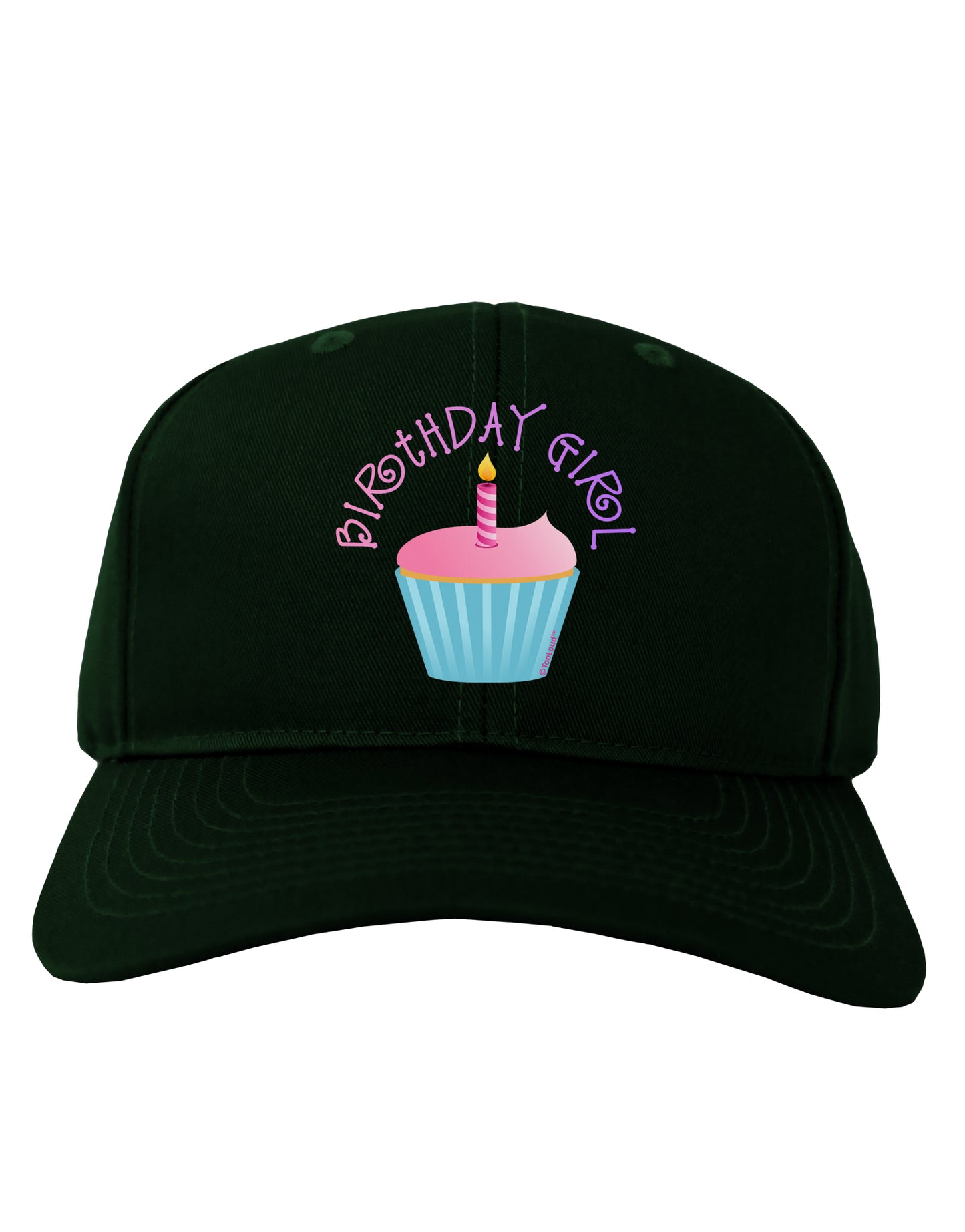 Birthday Girl - Candle Cupcake Adult Dark Baseball Cap Hat by TooLoud-Baseball Cap-TooLoud-Hunter-Green-One Size-Davson Sales