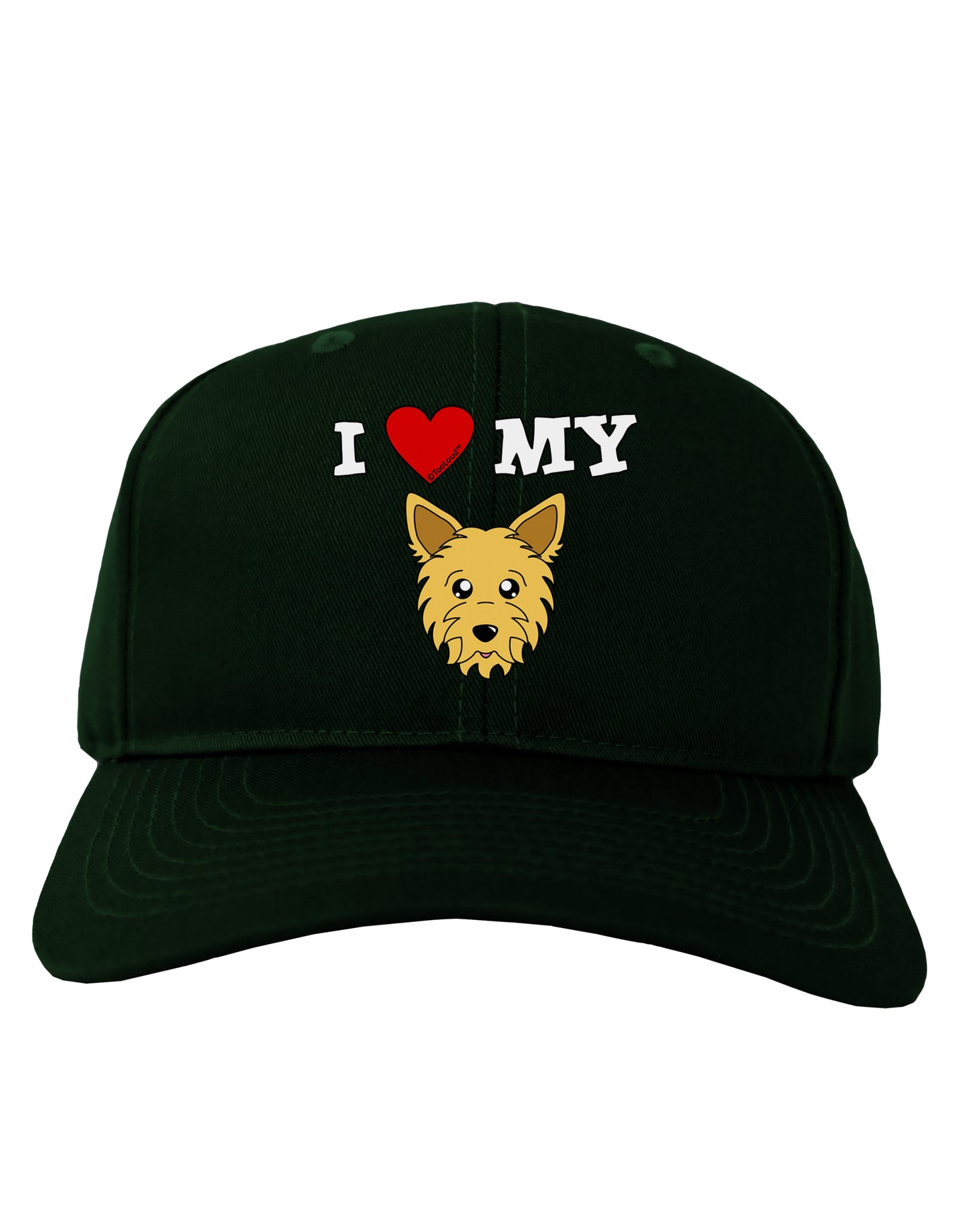 I Heart My - Cute Yorkshire Terrier Yorkie Dog Adult Dark Baseball Cap Hat by TooLoud-Baseball Cap-TooLoud-Hunter-Green-One Size-Davson Sales