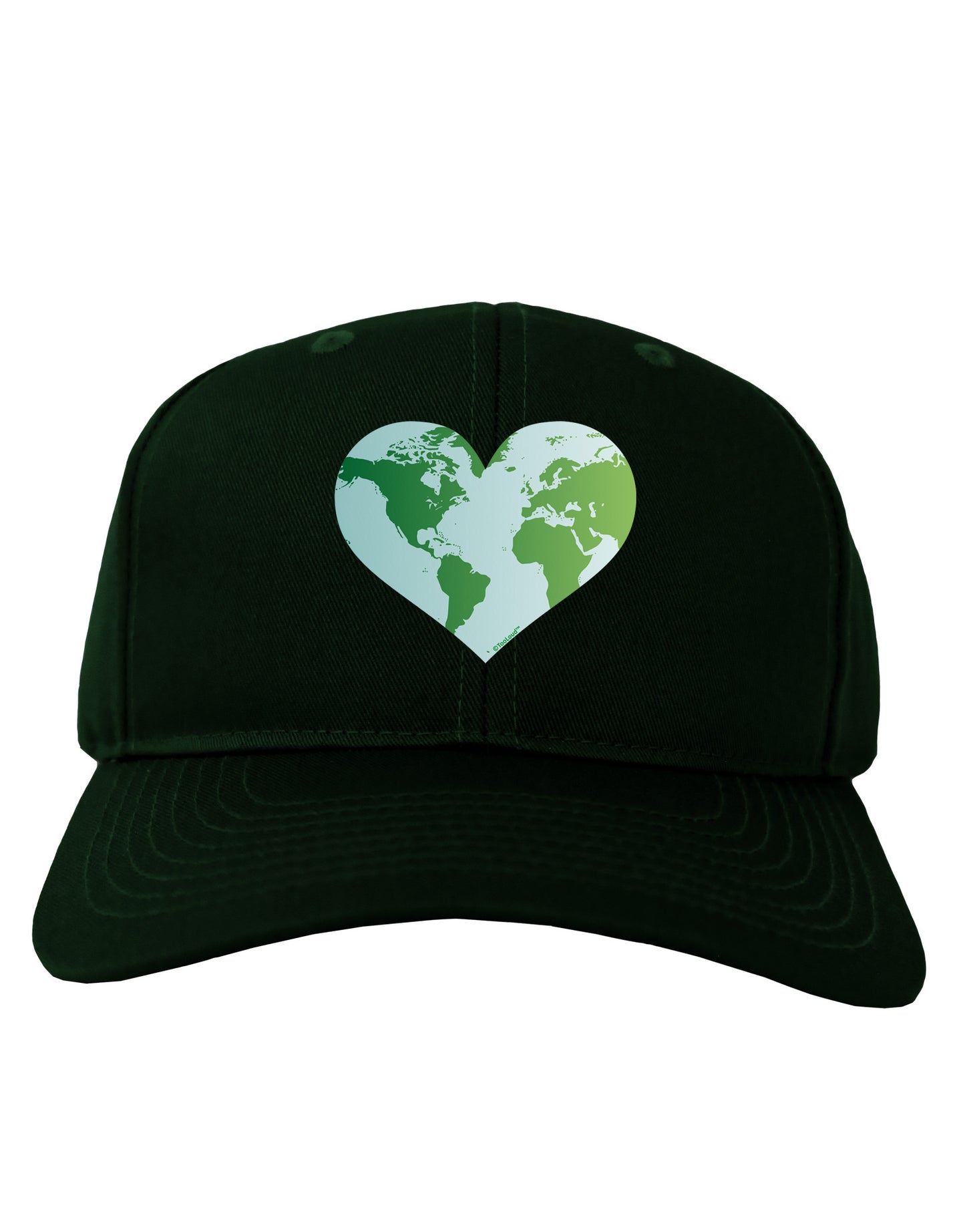 TooLoud World Globe Heart Adult Dark Baseball Cap Hat-Baseball Cap-TooLoud-Hunter-Green-One Size-Davson Sales