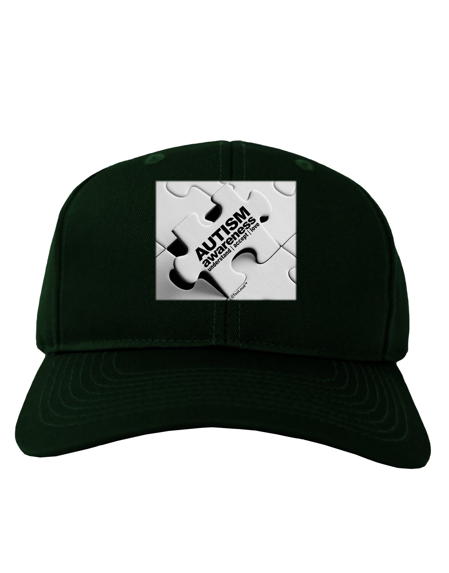 Autism Awareness - Puzzle Black & White Adult Dark Baseball Cap Hat-Baseball Cap-TooLoud-Hunter-Green-One Size-Davson Sales