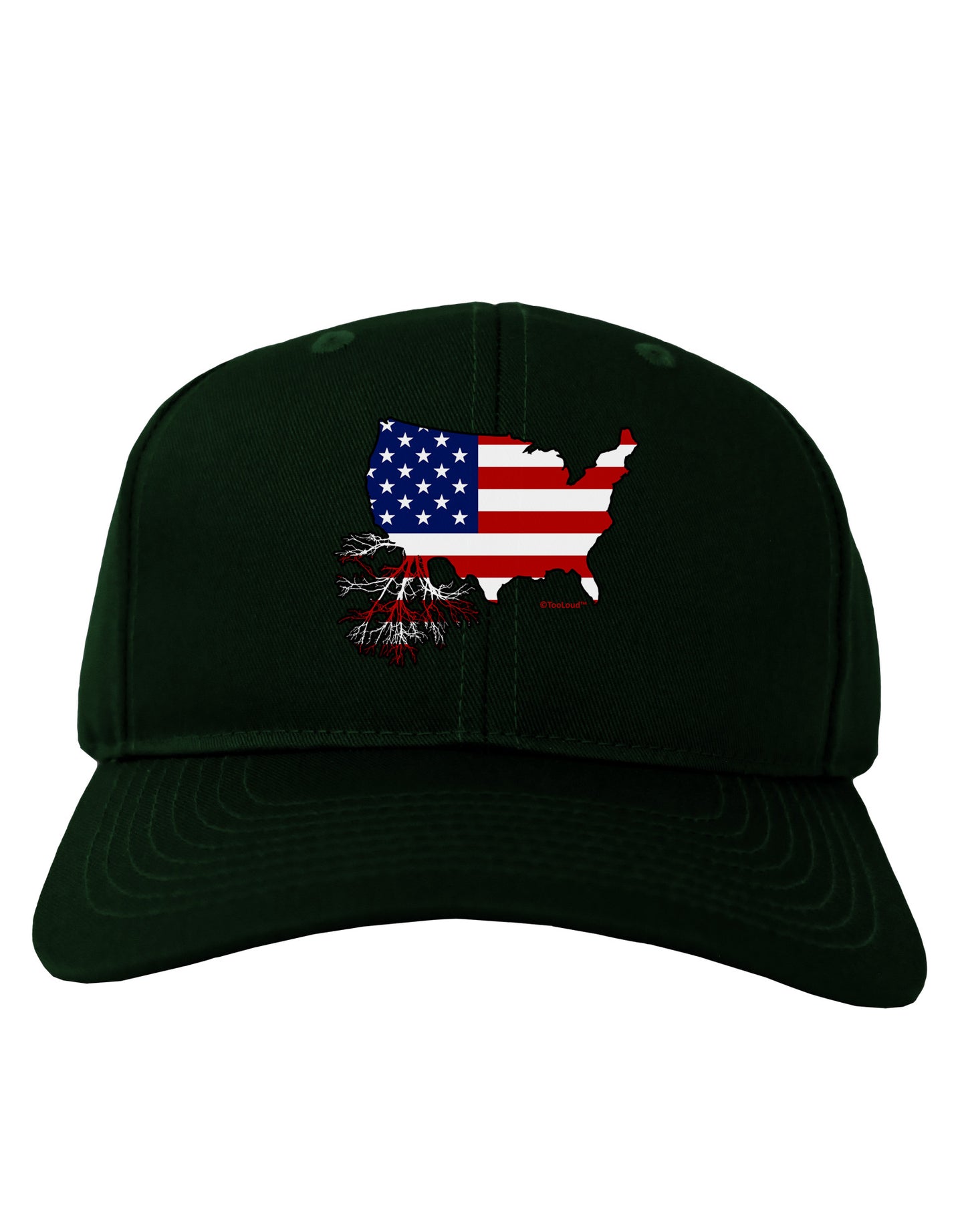 American Roots Design - American Flag Adult Dark Baseball Cap Hat by TooLoud-Baseball Cap-TooLoud-Hunter-Green-One Size-Davson Sales