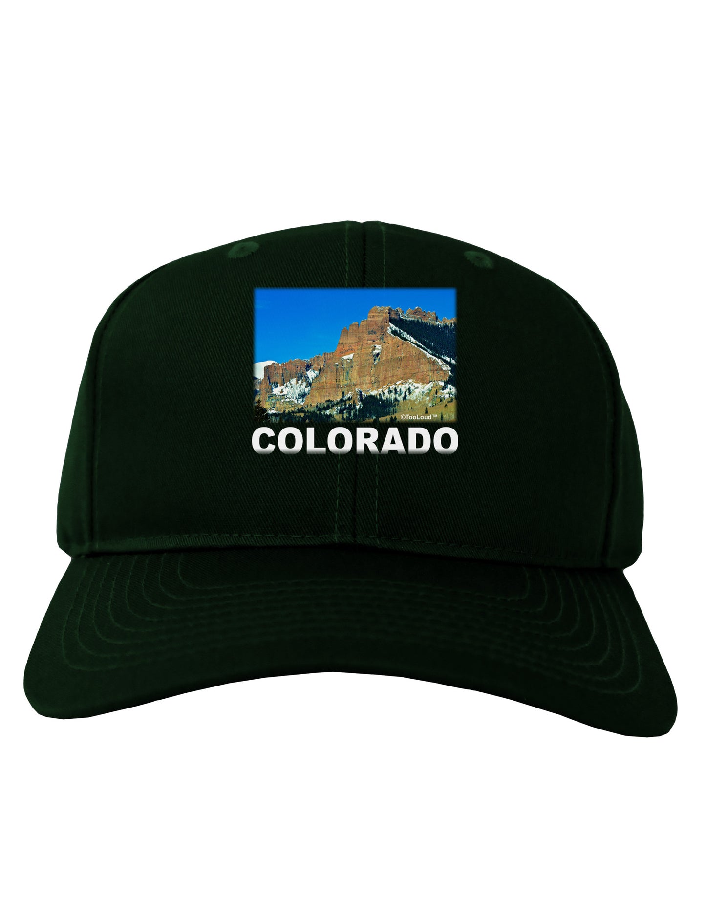 Colorado Snowy Mountains Text Adult Dark Baseball Cap Hat-Baseball Cap-TooLoud-Hunter-Green-One Size-Davson Sales