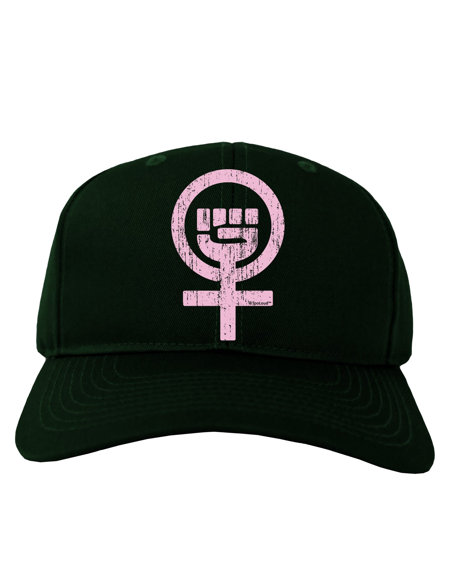 Pink Distressed Feminism Symbol Adult Dark Baseball Cap Hat-Baseball Cap-TooLoud-Hunter-Green-One Size-Davson Sales