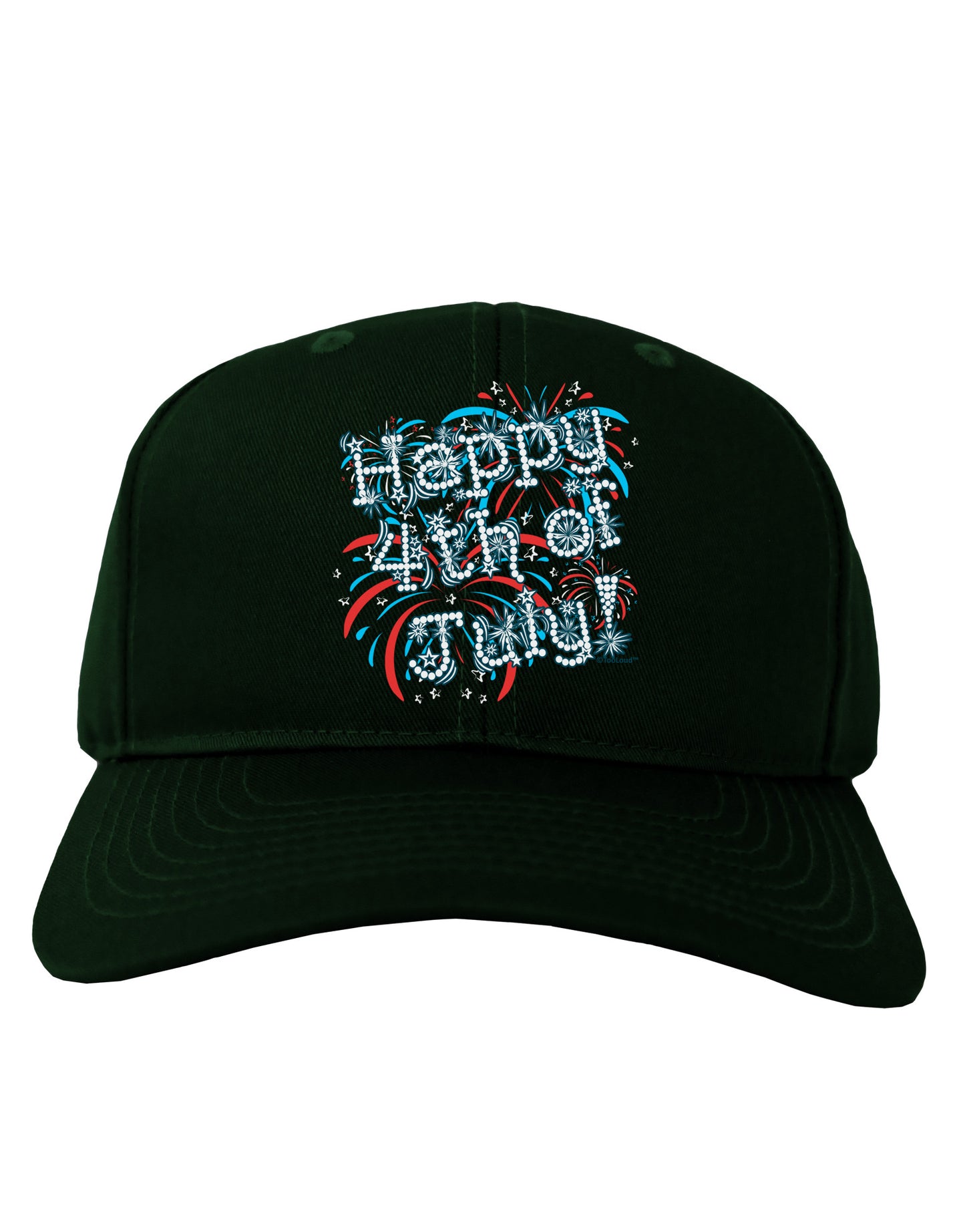 Happy 4th of July - Fireworks Design Adult Dark Baseball Cap Hat-Baseball Cap-TooLoud-Hunter-Green-One Size-Davson Sales