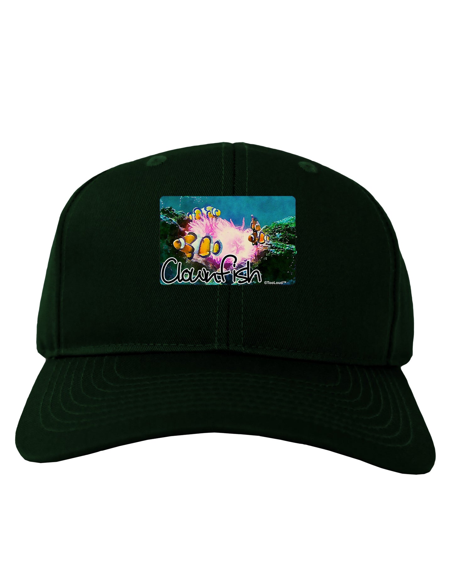 Clownfish Watercolor Text Adult Dark Baseball Cap Hat-Baseball Cap-TooLoud-Hunter-Green-One Size-Davson Sales