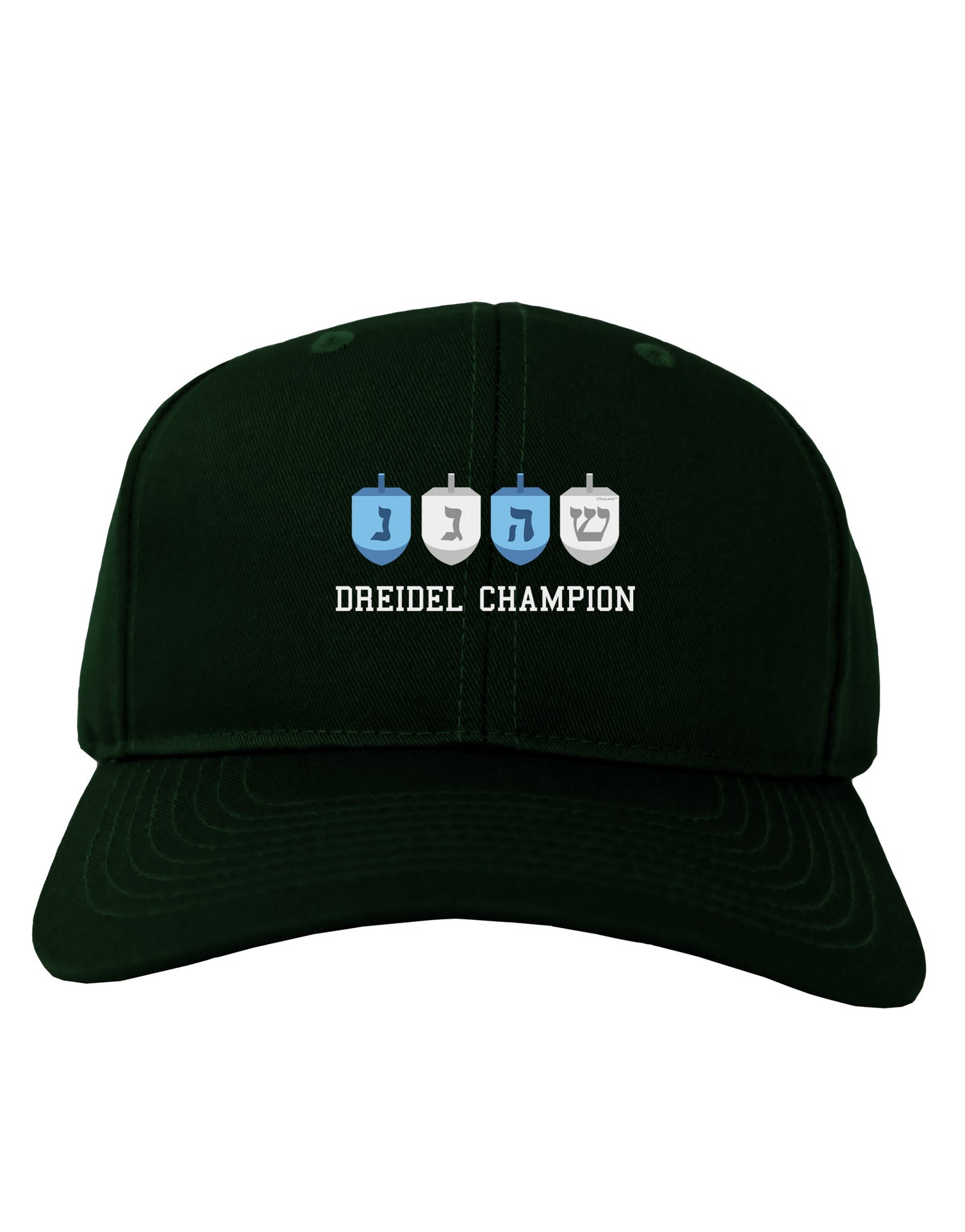 Dreidel Champion Hanukkah Adult Dark Baseball Cap Hat-Baseball Cap-TooLoud-Hunter-Green-One Size-Davson Sales