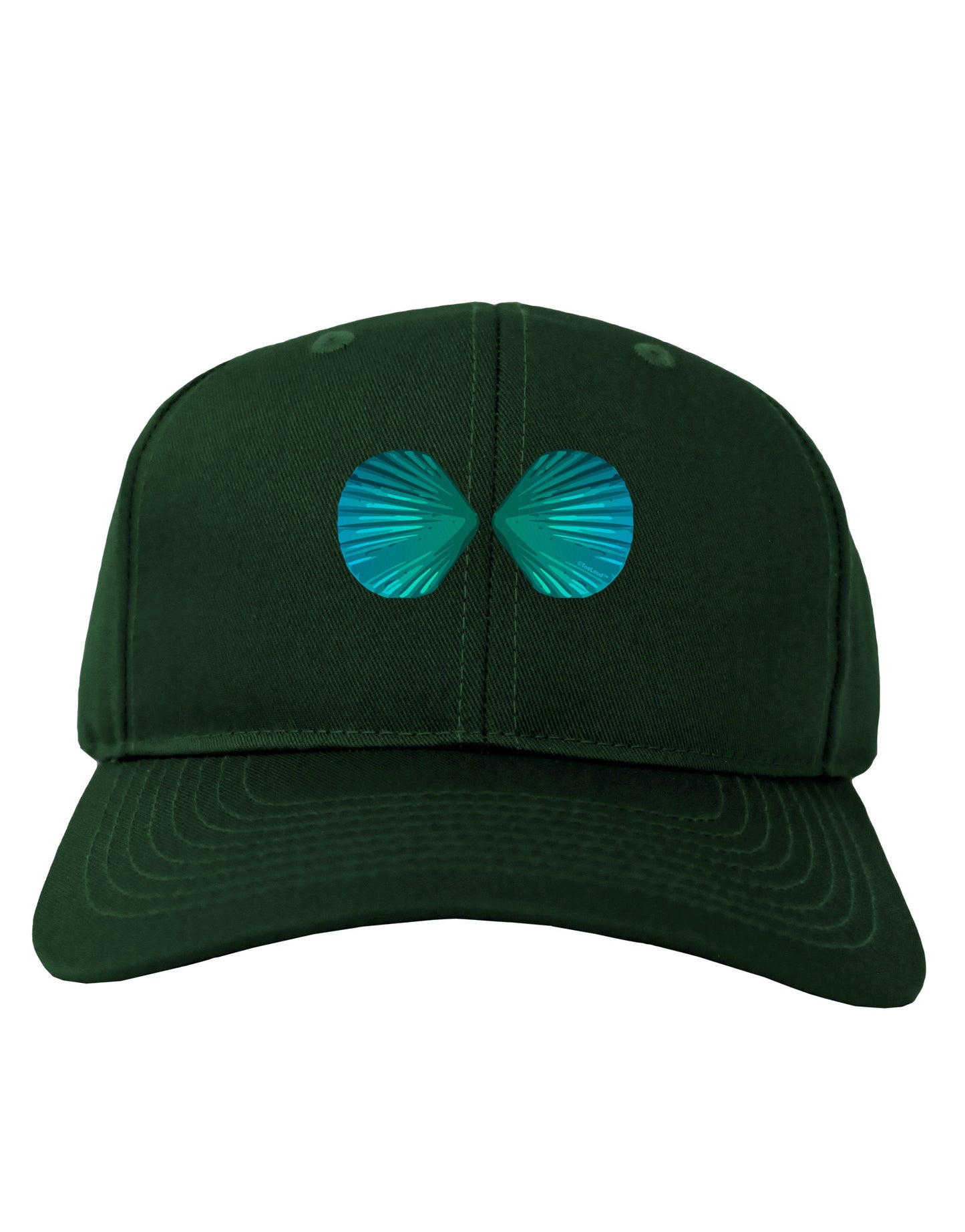 Mermaid Shell Bra Blue Adult Dark Baseball Cap Hat by TooLoud-Baseball Cap-TooLoud-Hunter-Green-One Size-Davson Sales
