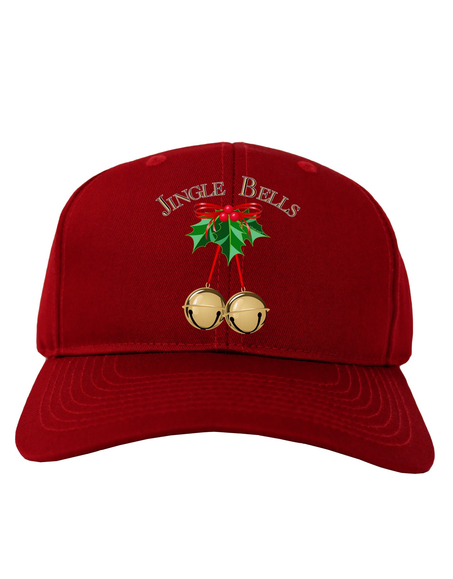 Jingle Bells Adult Dark Baseball Cap Hat by-Baseball Cap-TooLoud-Red-One Size-Davson Sales