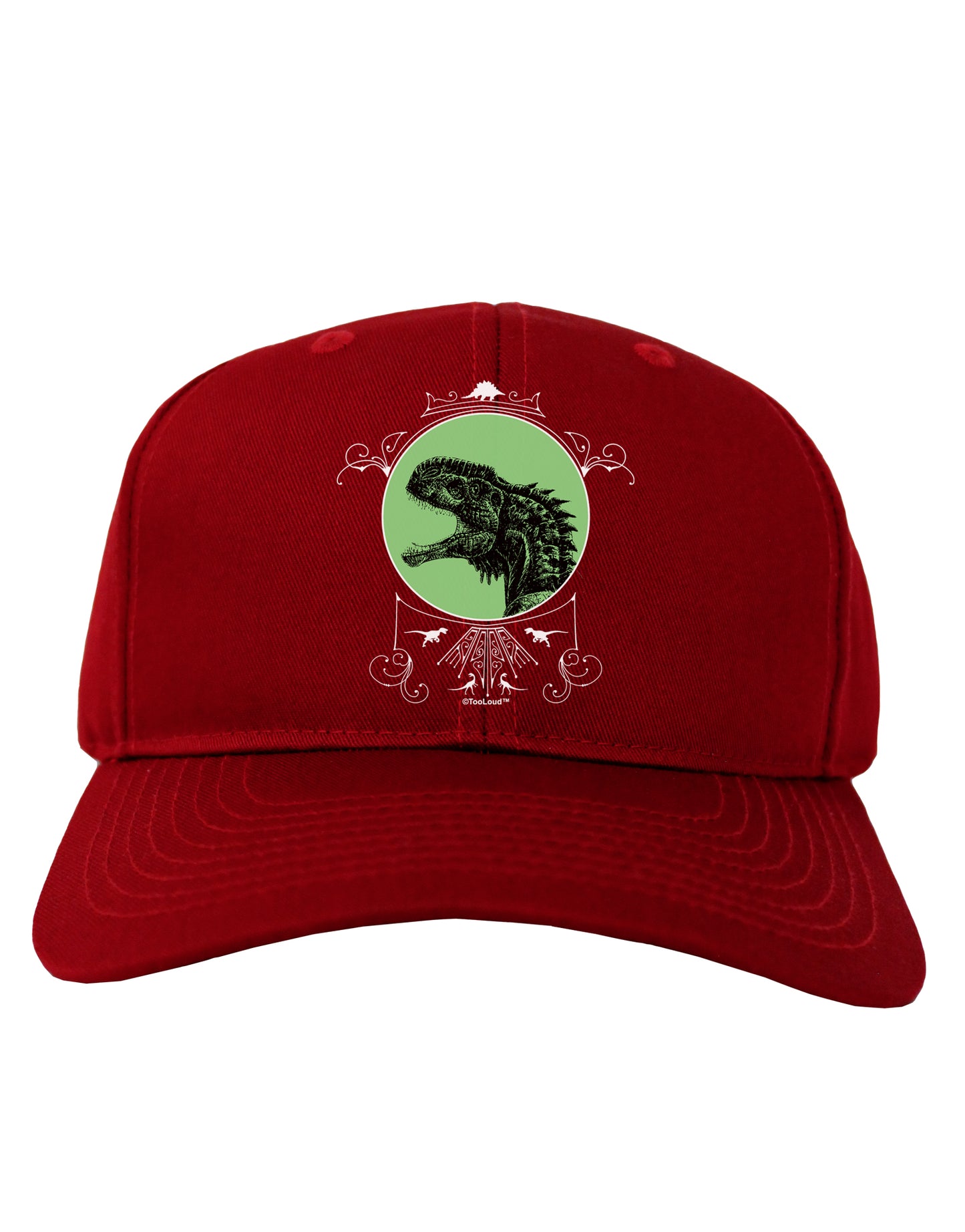 Jurassic Dinosaur Face Adult Dark Baseball Cap Hat by TooLoud-Baseball Cap-TooLoud-Red-One Size-Davson Sales