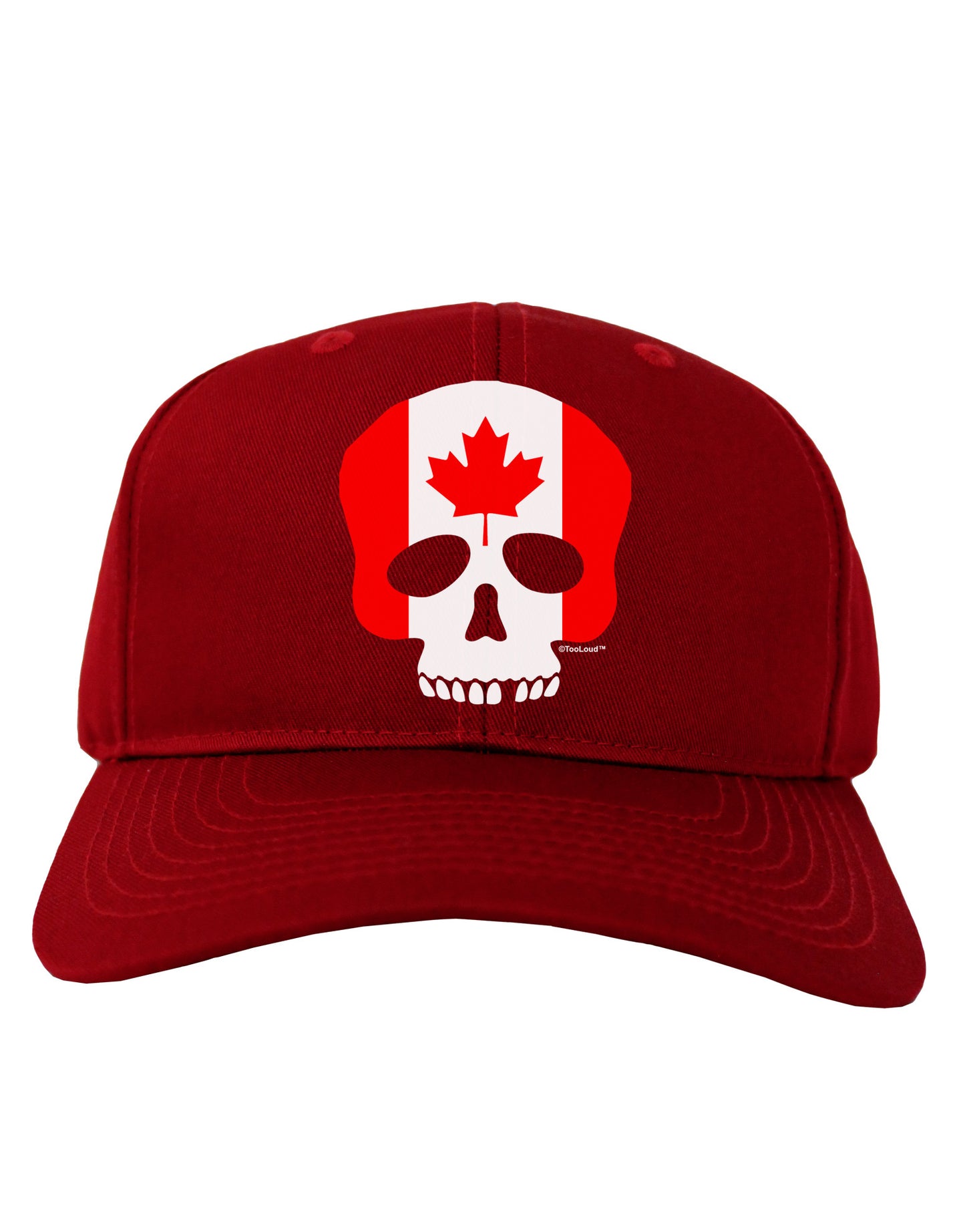 Skull Flag Canada Adult Dark Baseball Cap Hat-Baseball Cap-TooLoud-Red-One Size-Davson Sales