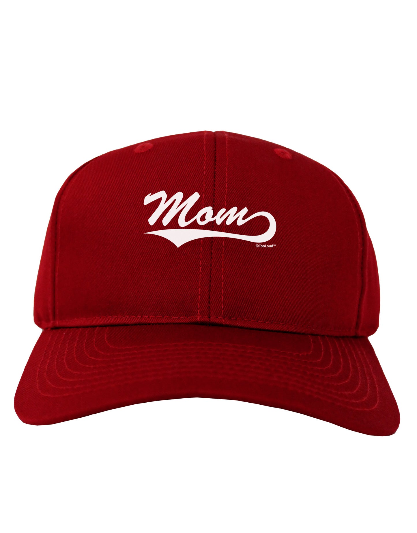 Mom - Sports Tail Script Adult Dark Baseball Cap Hat by TooLoud-Baseball Cap-TooLoud-Red-One Size-Davson Sales