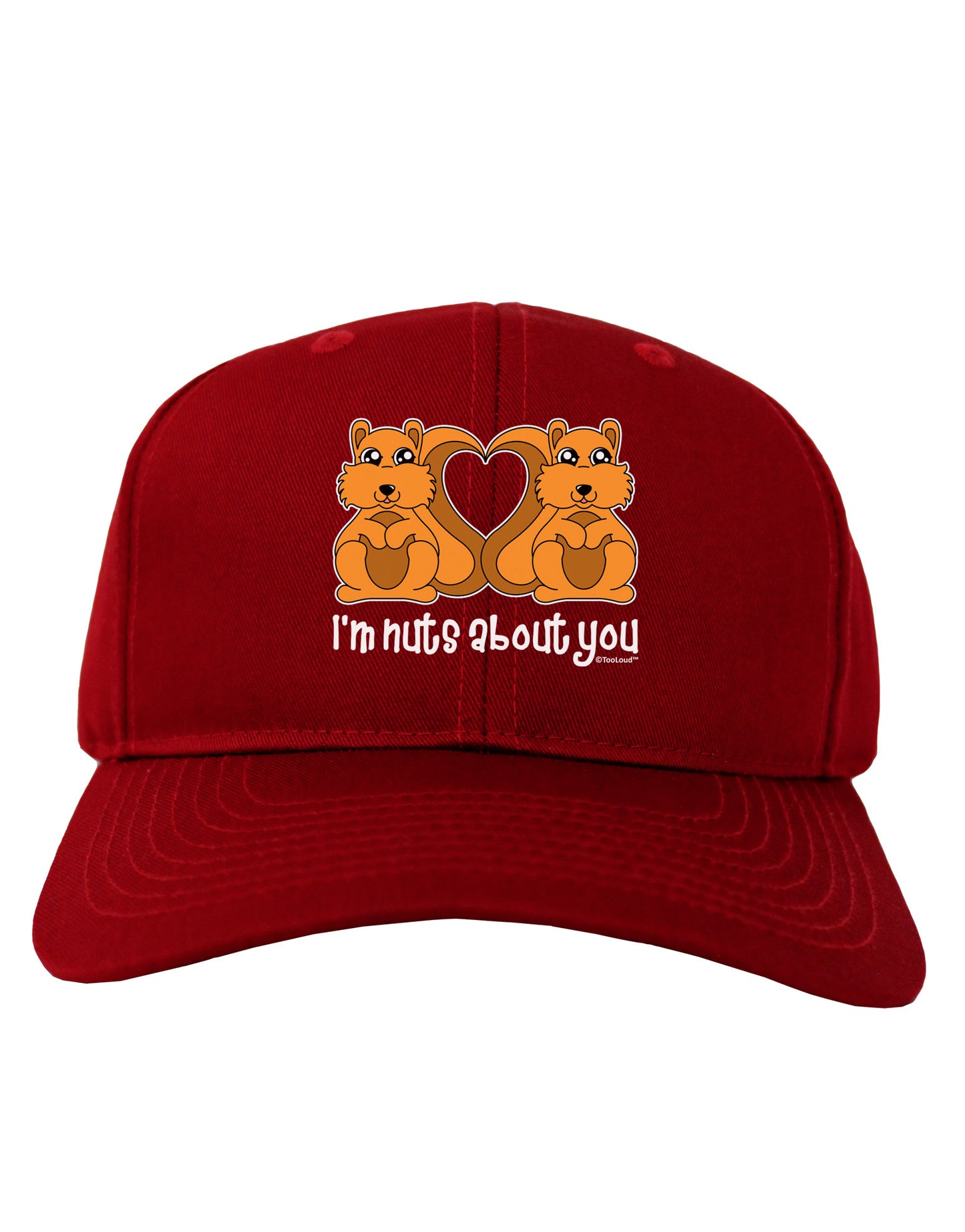 Cute Squirrels - I'm Nuts About You Adult Dark Baseball Cap Hat by TooLoud-Baseball Cap-TooLoud-Red-One Size-Davson Sales