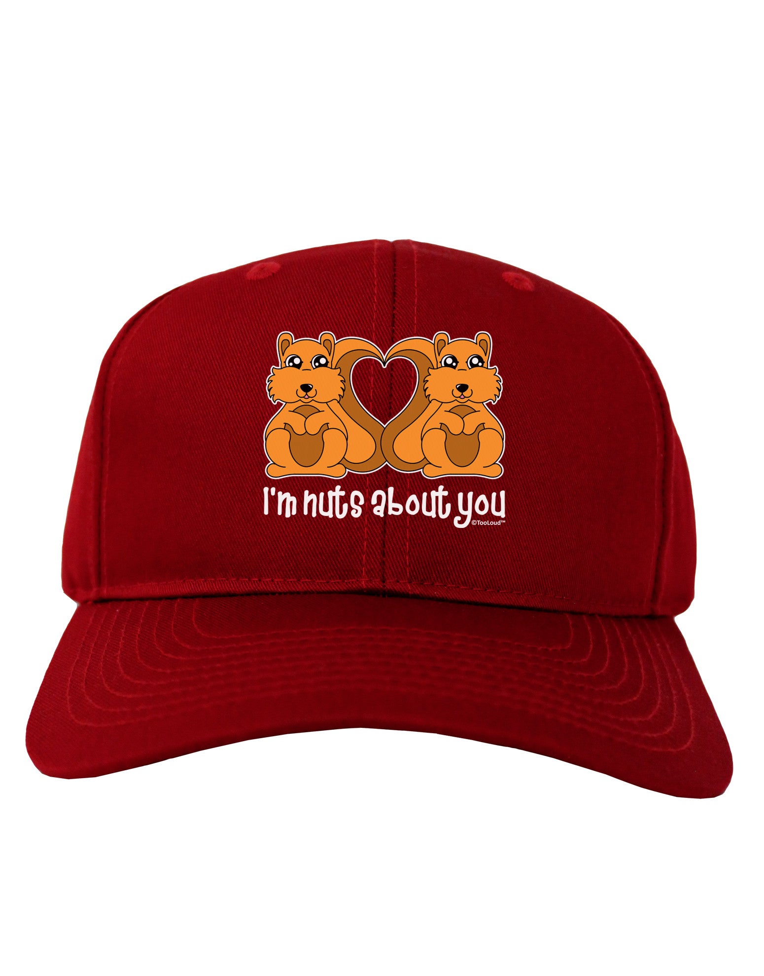 Cute Squirrels - I'm Nuts About You Adult Dark Baseball Cap Hat by TooLoud-Baseball Cap-TooLoud-Red-One Size-Davson Sales