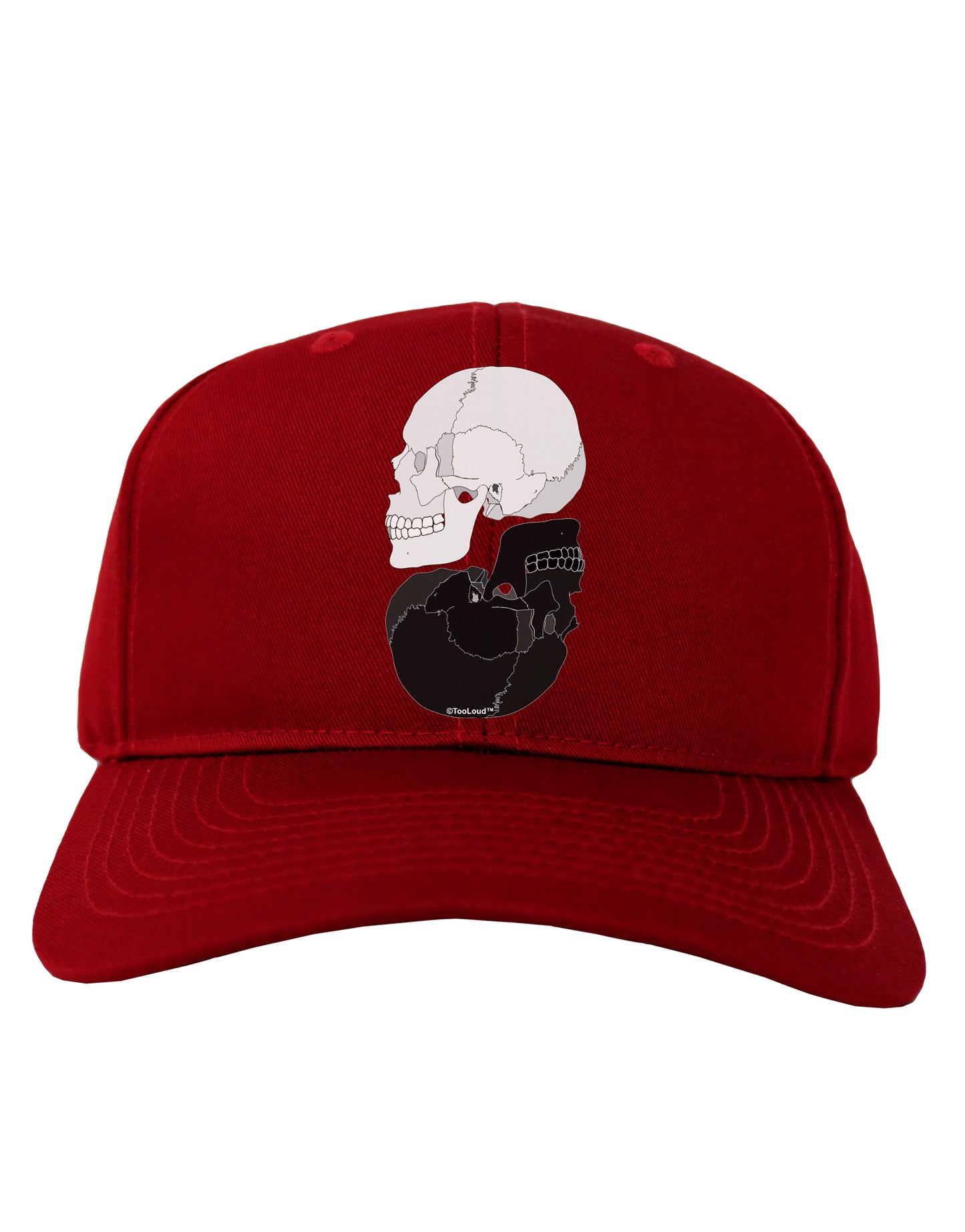 White And Black Inverted Skulls Adult Dark Baseball Cap Hat by TooLoud-Baseball Cap-TooLoud-Red-One Size-Davson Sales