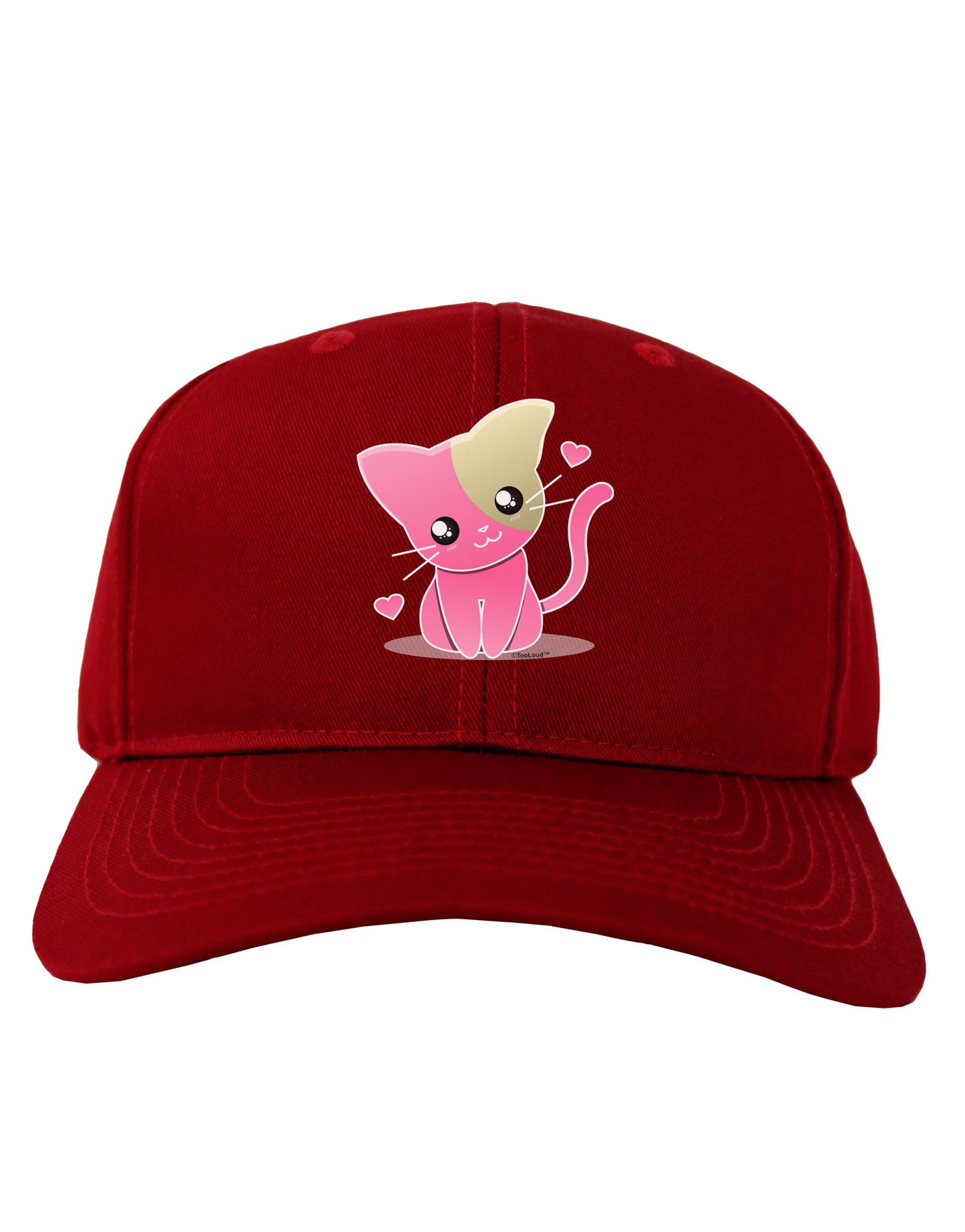 Kawaii Kitty Adult Dark Baseball Cap Hat-Baseball Cap-TooLoud-Red-One Size-Davson Sales