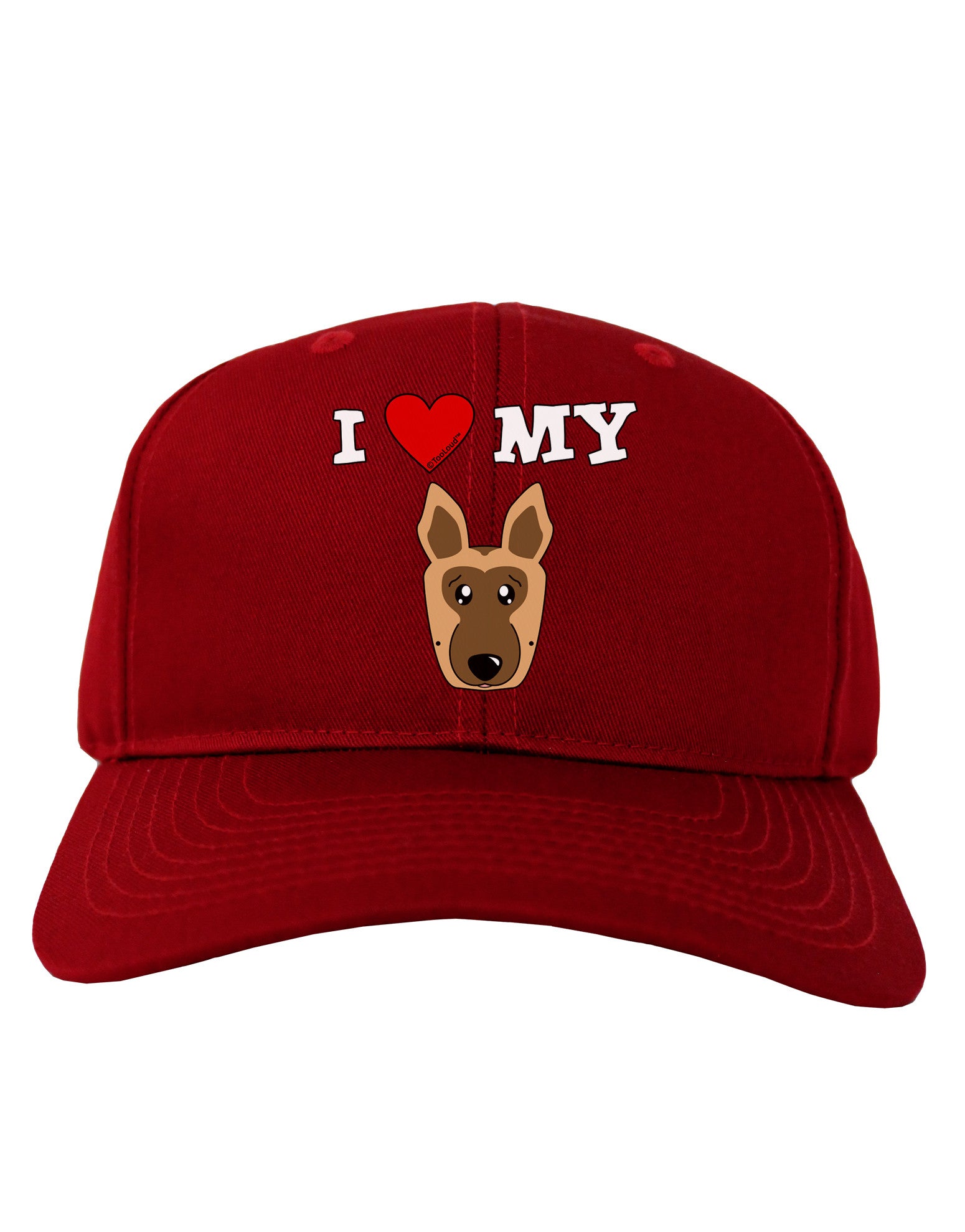 I Heart My - Cute German Shepherd Dog Adult Dark Baseball Cap Hat by TooLoud-Baseball Cap-TooLoud-Red-One Size-Davson Sales