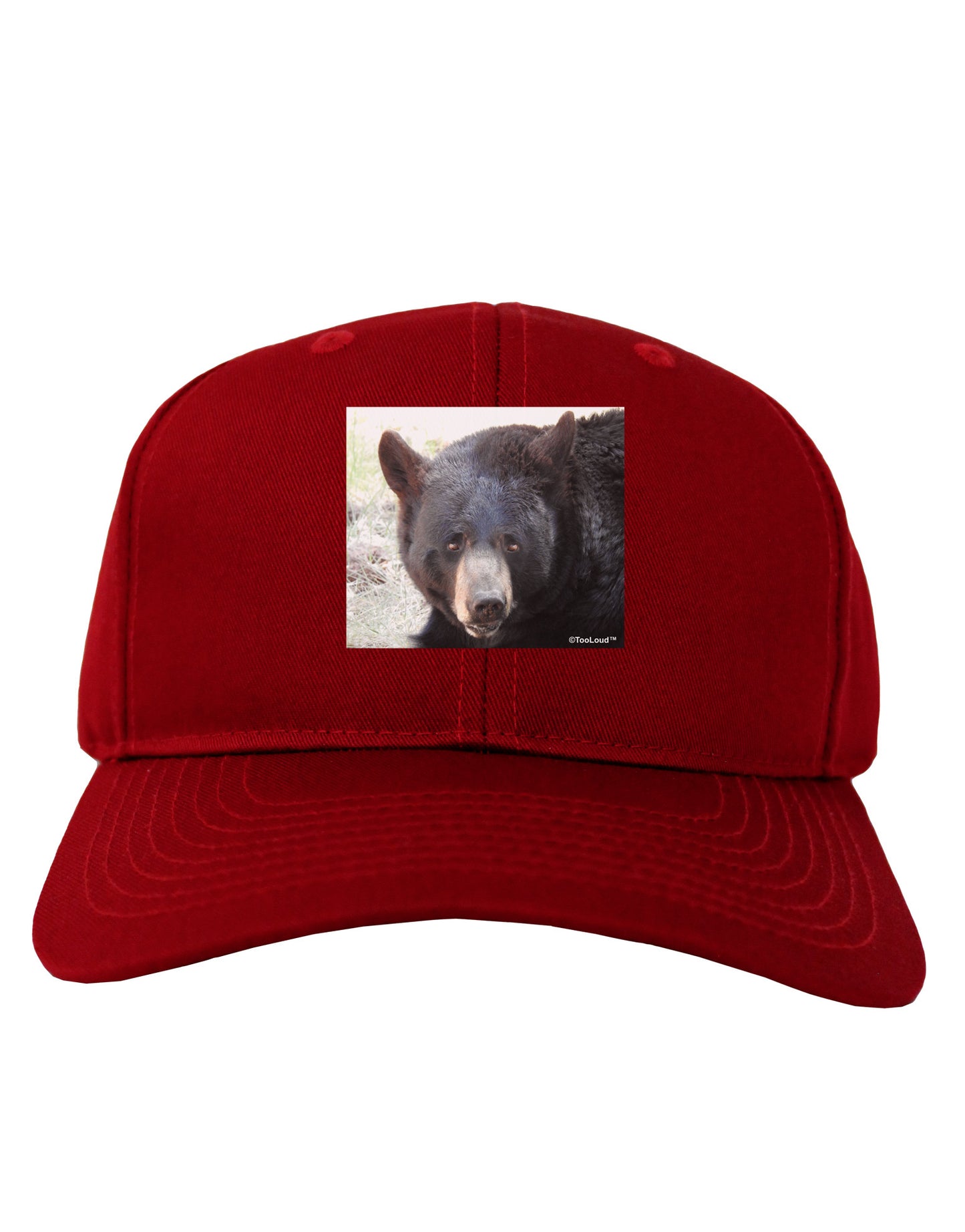 Staring Black Bear Adult Dark Baseball Cap Hat-Baseball Cap-TooLoud-Red-One Size-Davson Sales