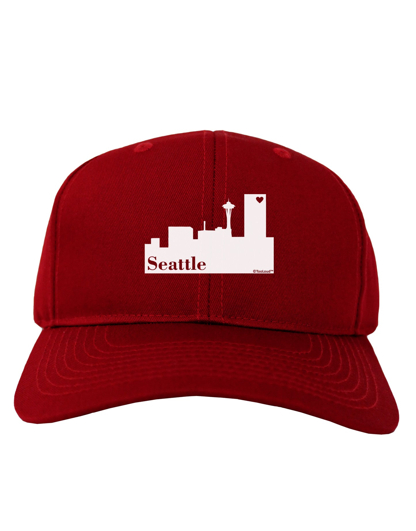 Seattle Skyline with Space Needle Adult Dark Baseball Cap Hat by TooLoud-Baseball Cap-TooLoud-Red-One Size-Davson Sales