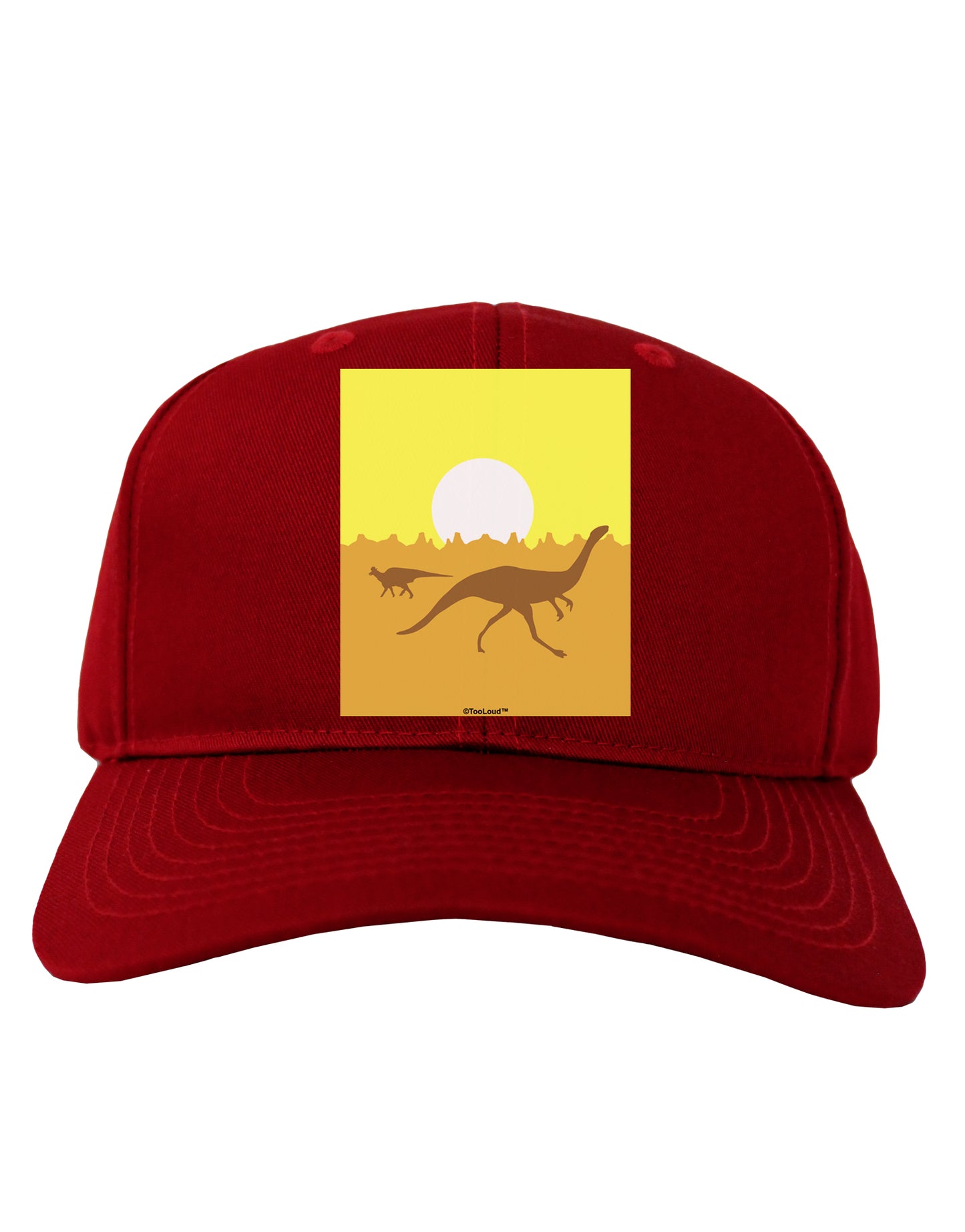 Jurassic Dinosaur Sunrise Adult Dark Baseball Cap Hat by TooLoud-Baseball Cap-TooLoud-Red-One Size-Davson Sales