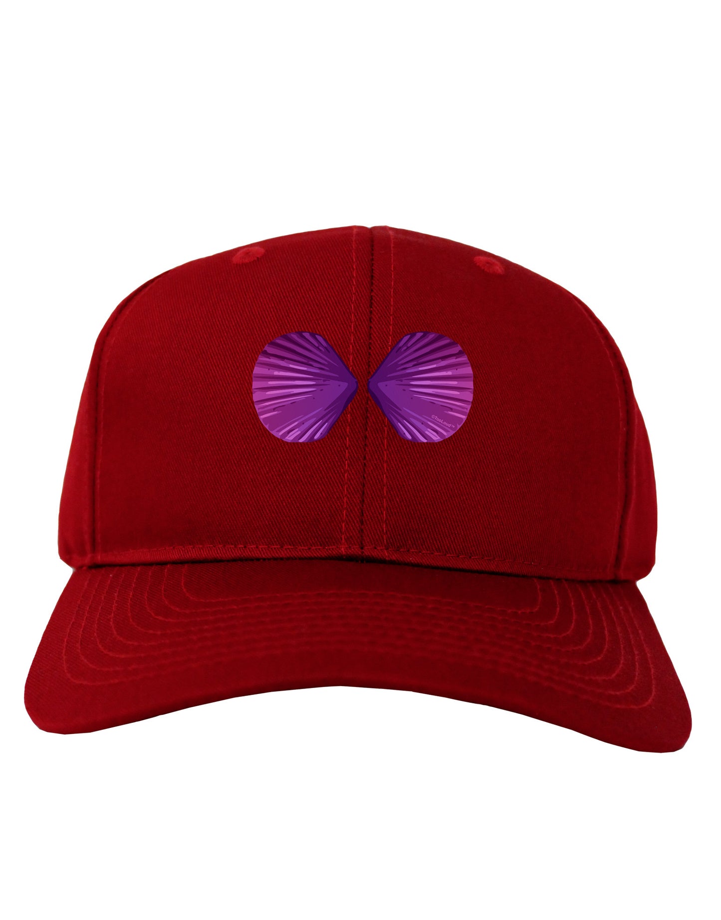 Mermaid Shell Bra Purple Adult Dark Baseball Cap Hat by TooLoud-Baseball Cap-TooLoud-Red-One Size-Davson Sales