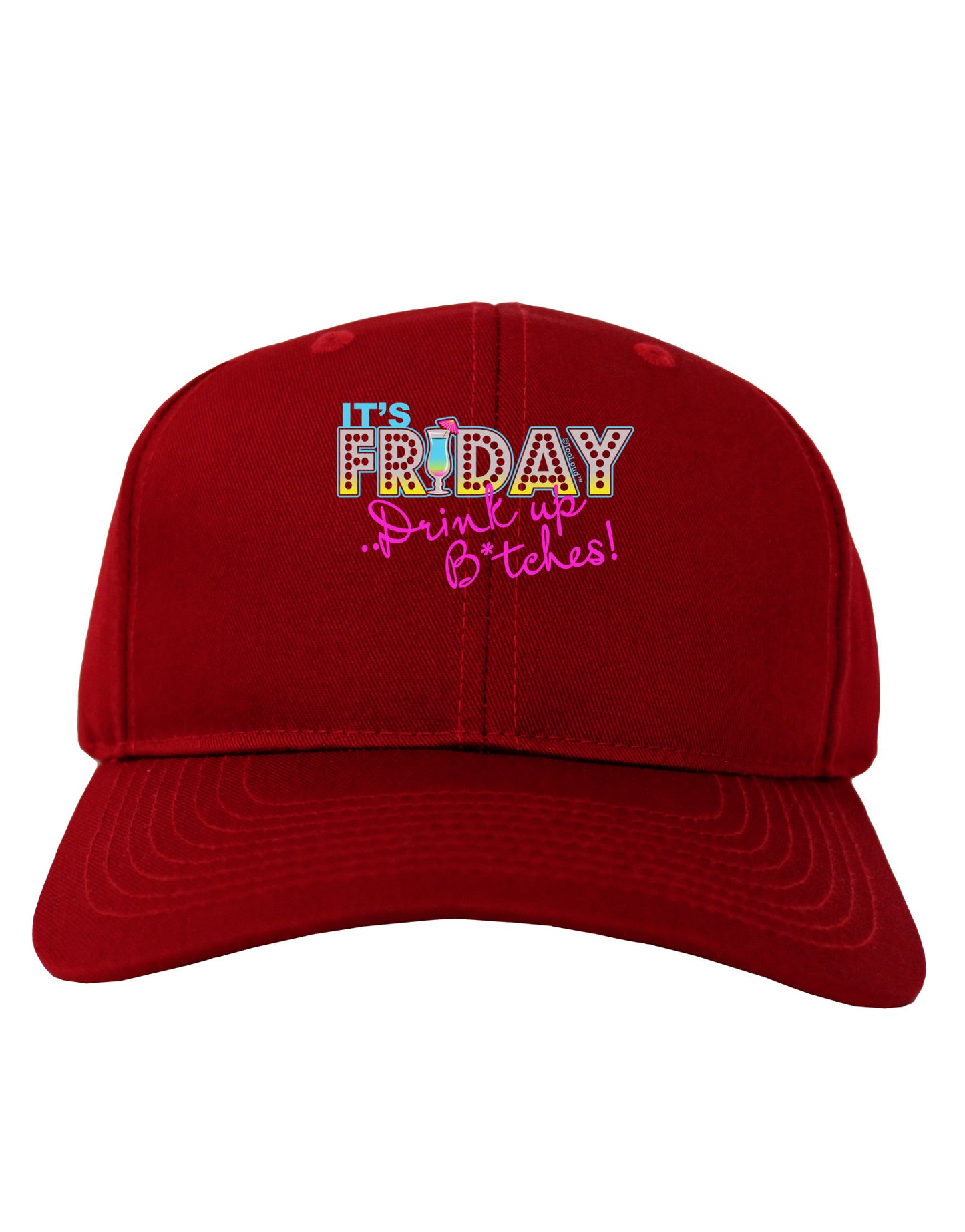 It's Friday - Drink Up Adult Dark Baseball Cap Hat-Baseball Cap-TooLoud-Red-One Size-Davson Sales