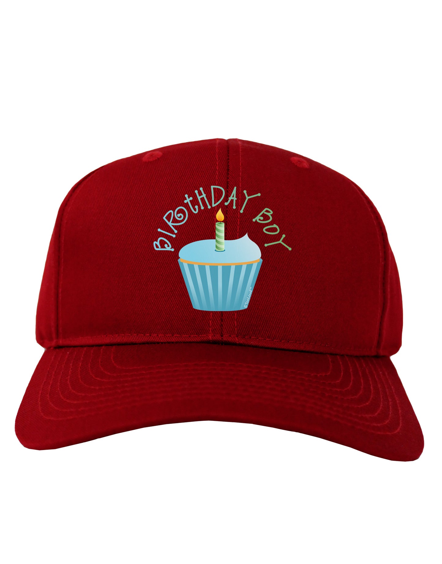 Birthday Boy - Candle Cupcake Adult Dark Baseball Cap Hat by TooLoud-Baseball Cap-TooLoud-Red-One Size-Davson Sales