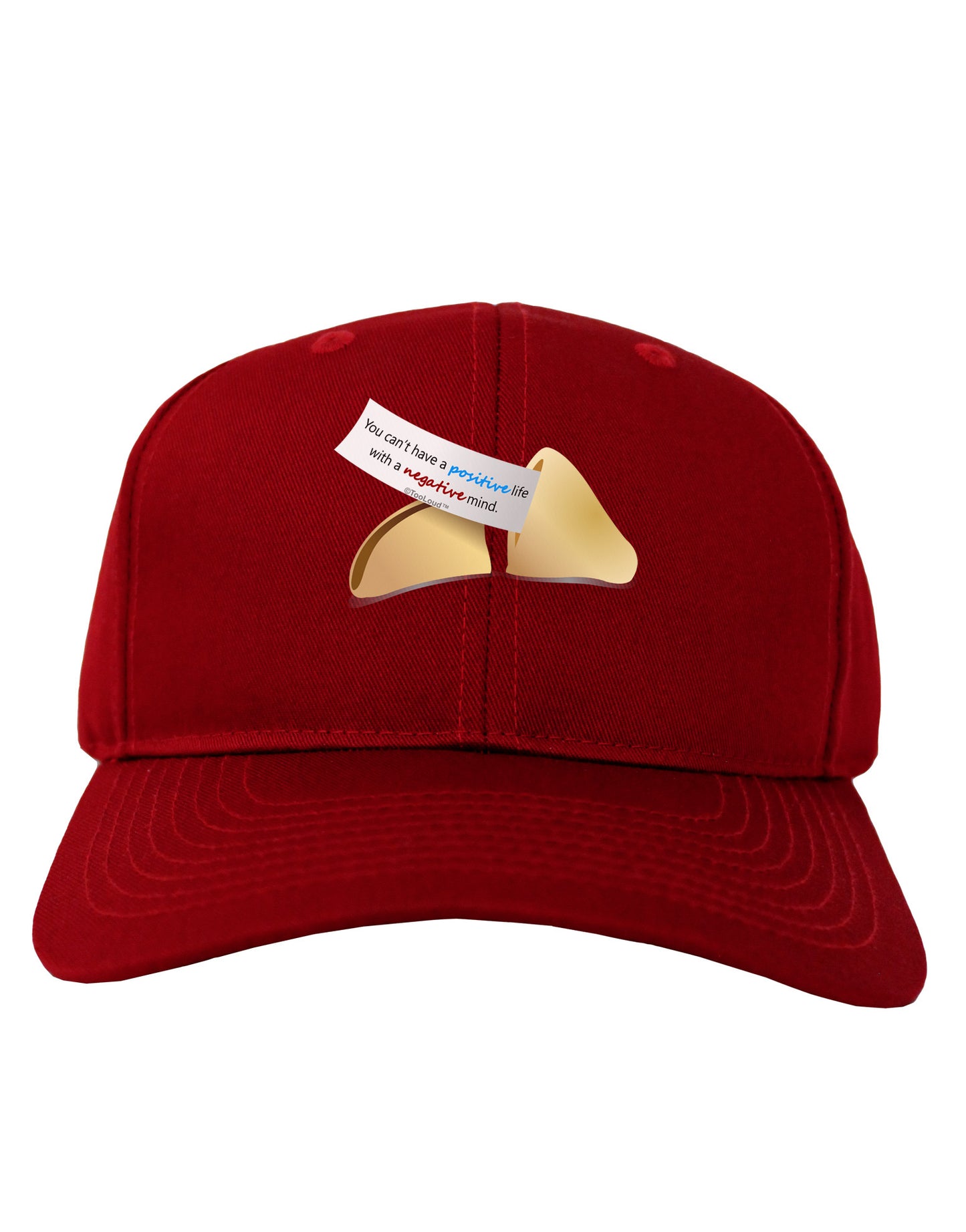 Positive Life - Fortune Cookie Adult Dark Baseball Cap Hat-Baseball Cap-TooLoud-Red-One Size-Davson Sales