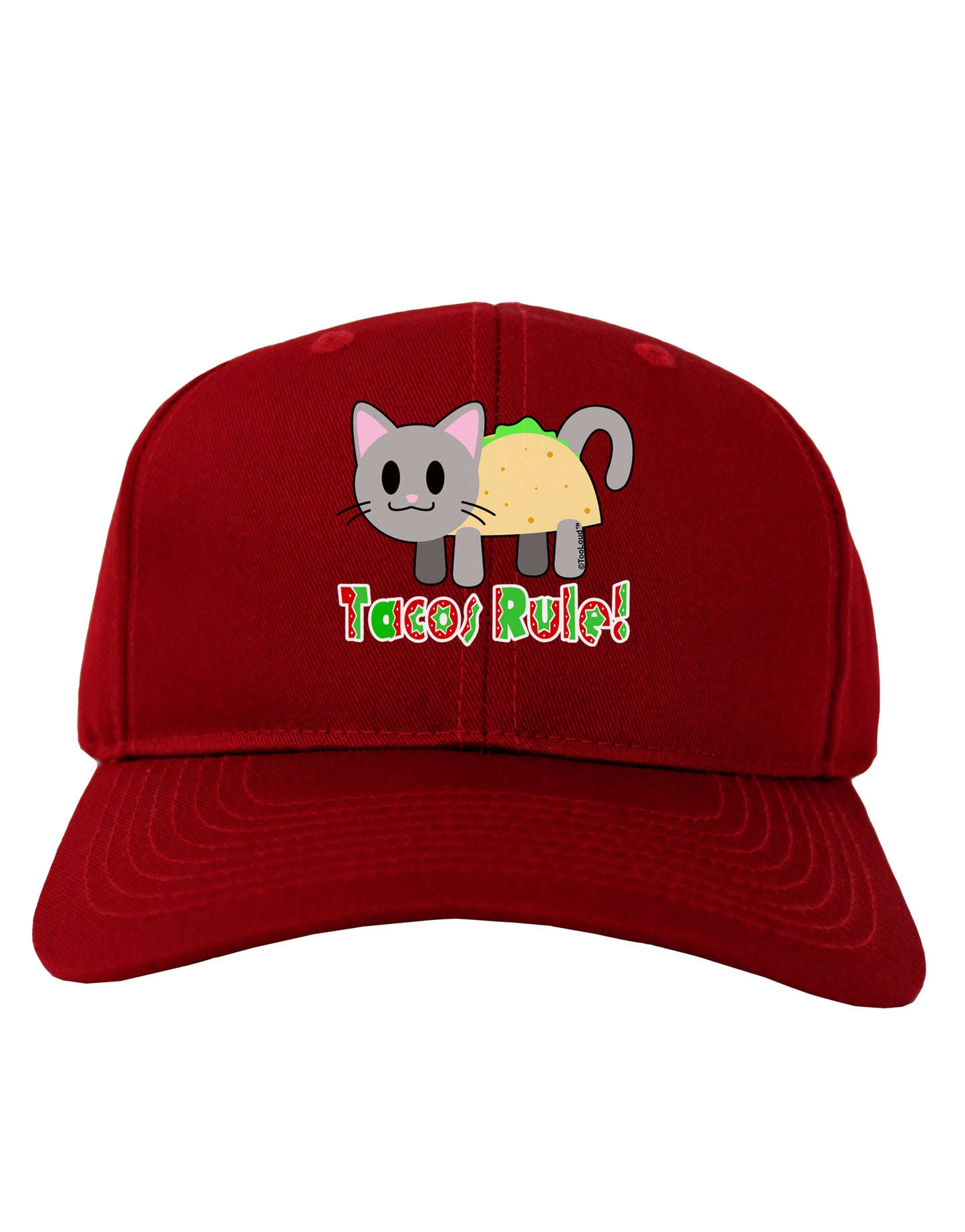 Tacos Rule Taco Cat Design Adult Dark Baseball Cap Hat by TooLoud-Baseball Cap-TooLoud-Red-One Size-Davson Sales