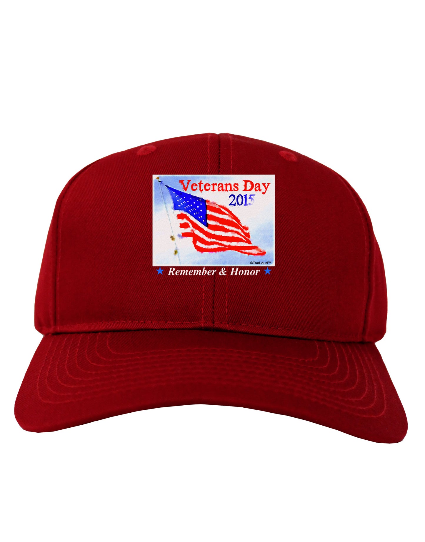 Veterans Day 2015 WaterColor Adult Dark Baseball Cap Hat-Baseball Cap-TooLoud-Red-One Size-Davson Sales