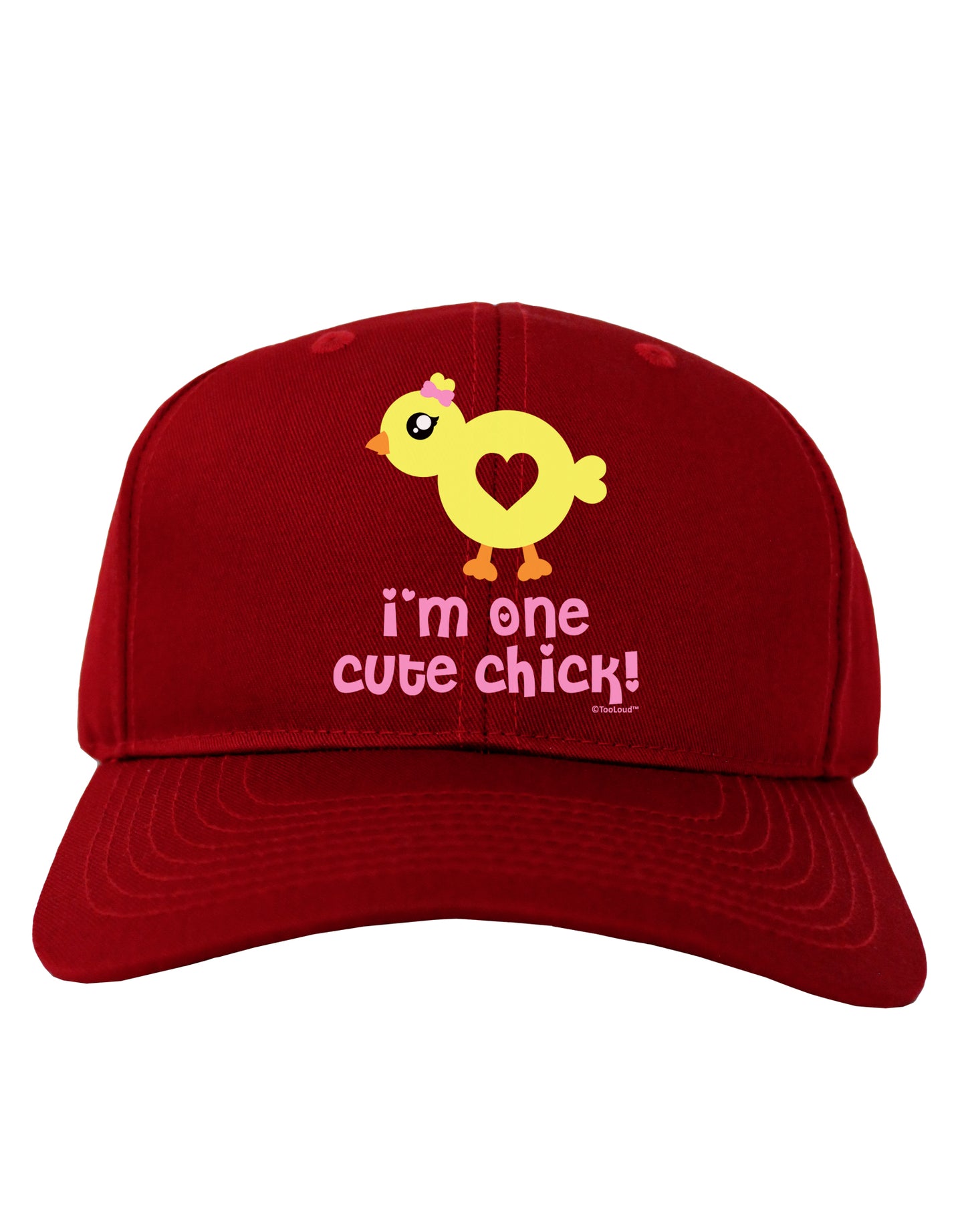I'm One Cute Chick Adult Dark Baseball Cap Hat by TooLoud-Baseball Cap-TooLoud-Red-One Size-Davson Sales