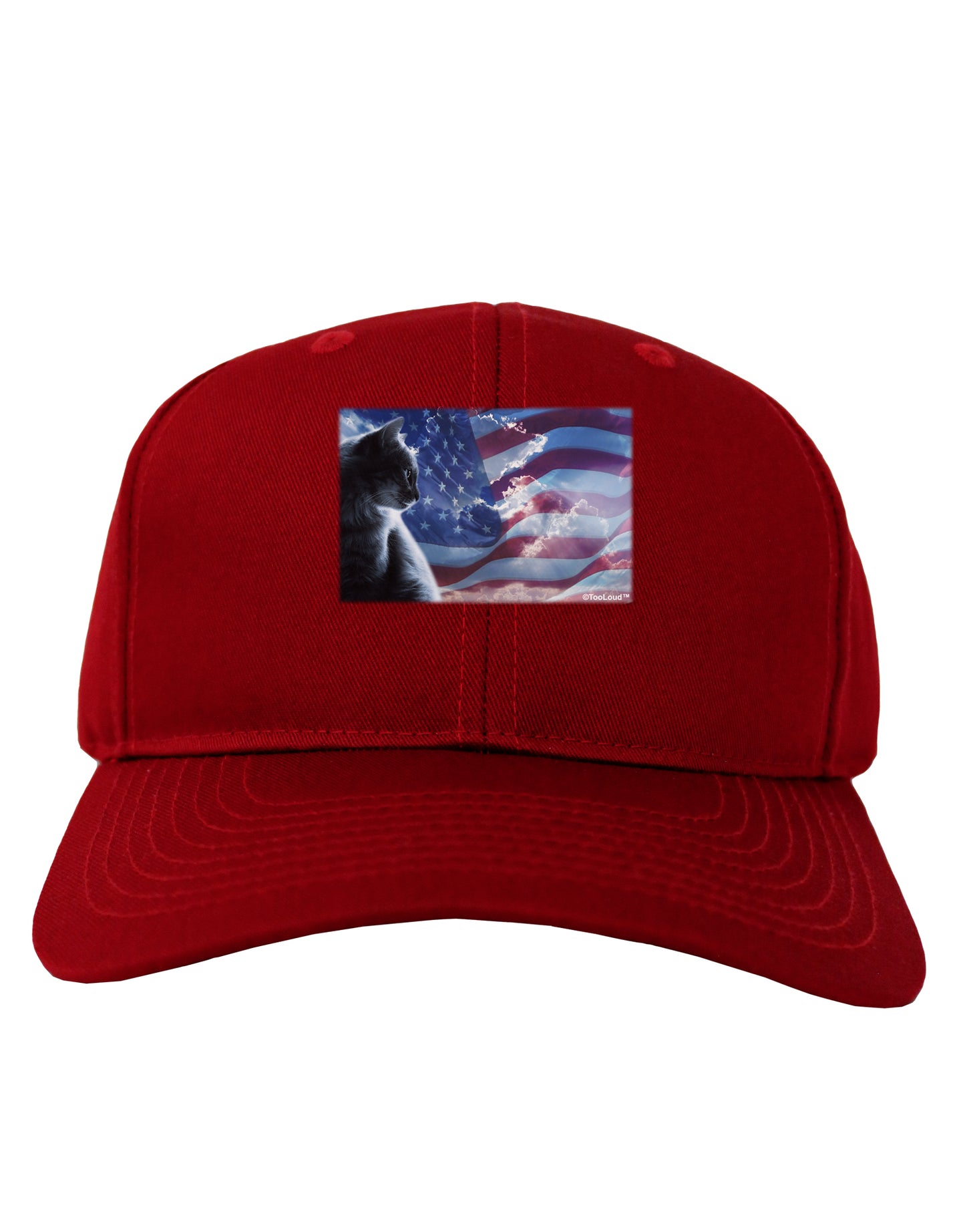 All American Cat Adult Dark Baseball Cap Hat by TooLoud-Baseball Cap-TooLoud-Red-One Size-Davson Sales