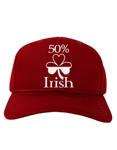 50 Percent Irish - St Patricks Day Adult Dark Baseball Cap Hat by TooLoud-Baseball Cap-TooLoud-Red-One Size-Davson Sales