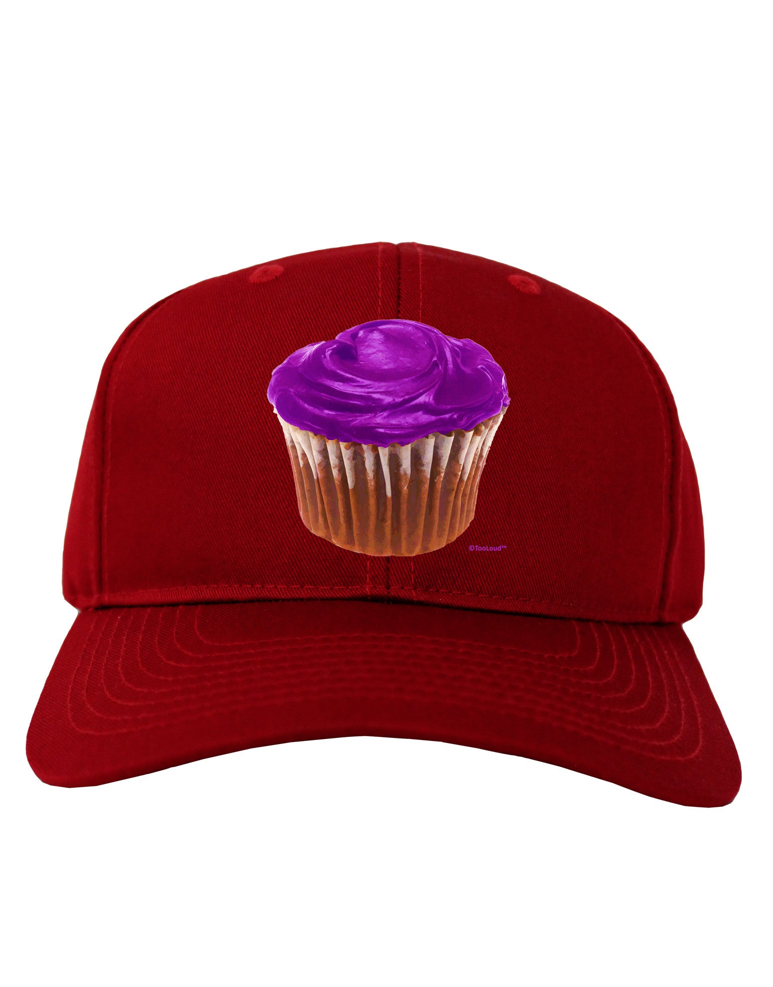 Giant Bright Purple Cupcake Adult Dark Baseball Cap Hat by TooLoud-Baseball Cap-TooLoud-Red-One Size-Davson Sales