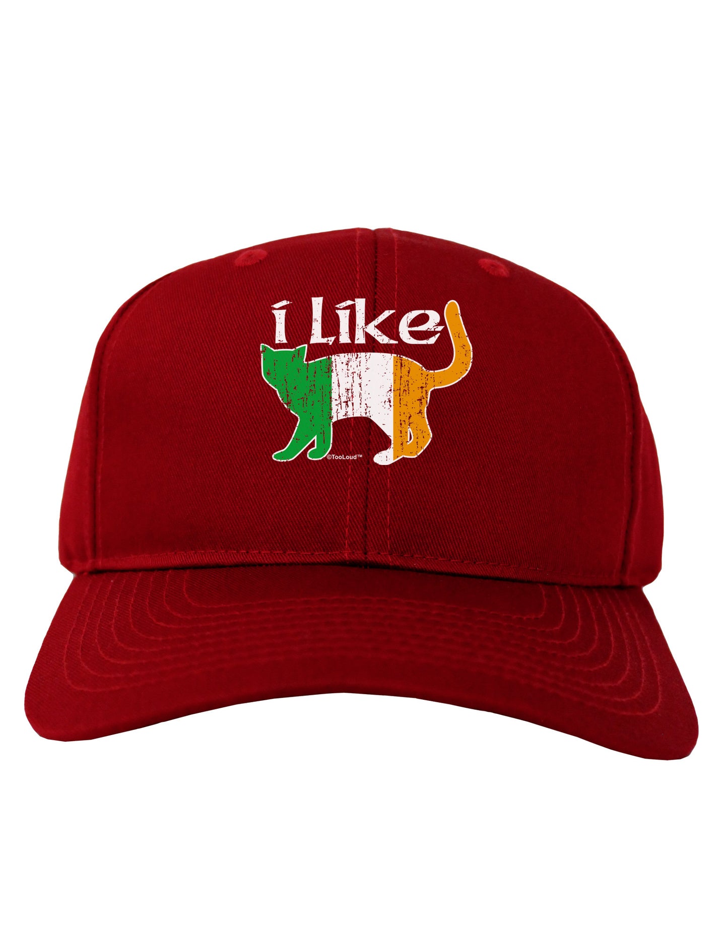 I Like Irish Cat Silhouette Adult Dark Baseball Cap Hat by TooLoud-Baseball Cap-TooLoud-Red-One Size-Davson Sales