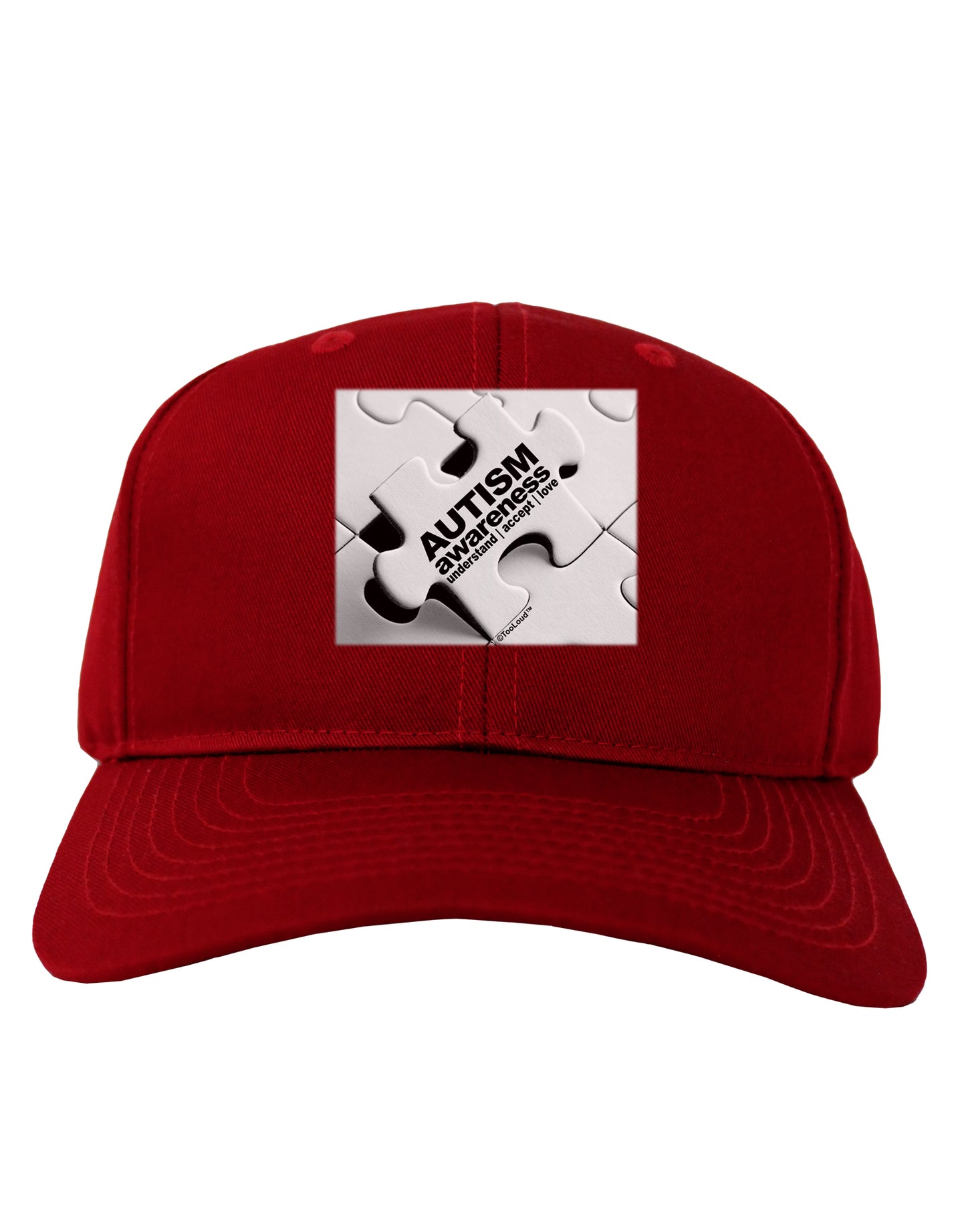 Autism Awareness - Puzzle Black & White Adult Dark Baseball Cap Hat-Baseball Cap-TooLoud-Red-One Size-Davson Sales