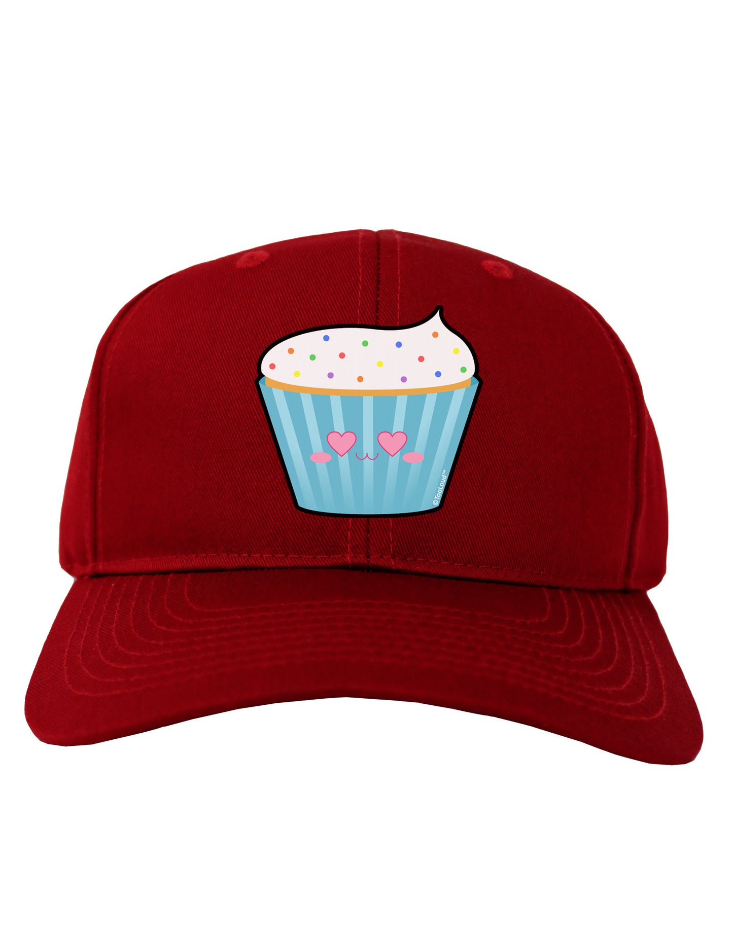 Cute Cupcake with Sprinkles - Heart Eyes Adult Dark Baseball Cap Hat by TooLoud-Baseball Cap-TooLoud-Red-One Size-Davson Sales