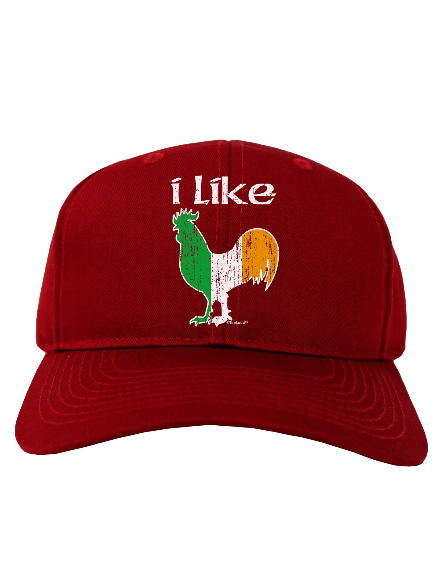 I Like Irish Rooster Silhouette Adult Dark Baseball Cap Hat by TooLoud-Baseball Cap-TooLoud-Red-One Size-Davson Sales