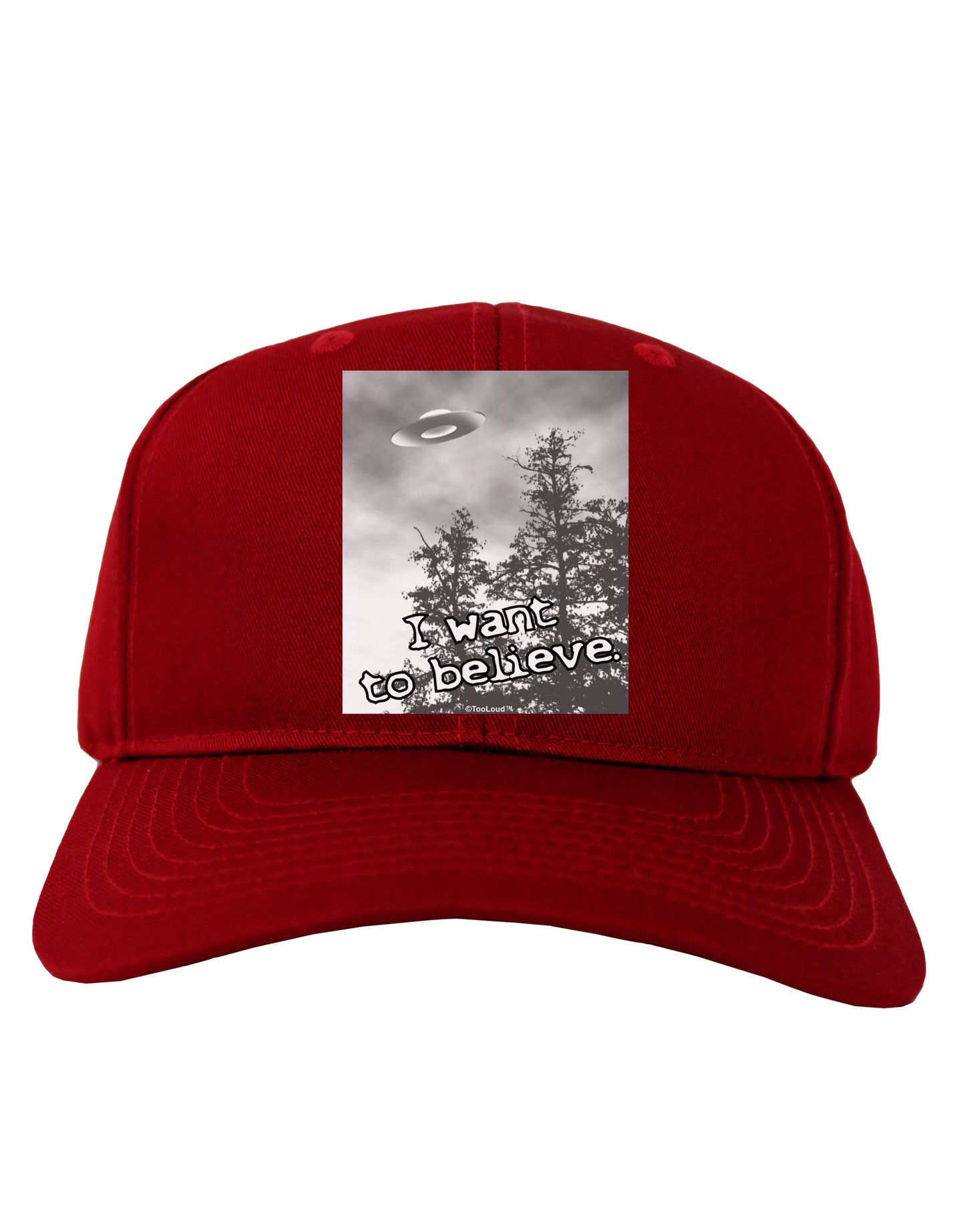 I Want to Believe - UFO Adult Dark Baseball Cap Hat by TooLoud-Baseball Cap-TooLoud-Red-One Size-Davson Sales