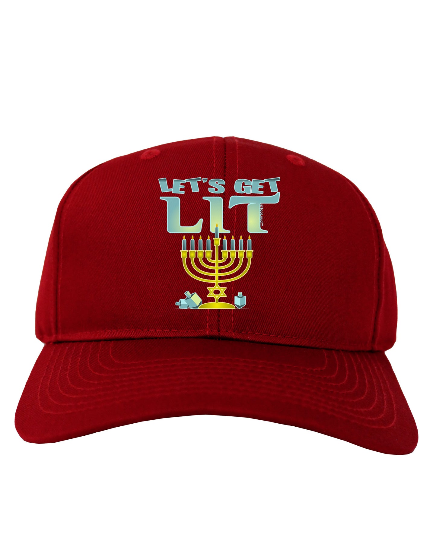 Let's Get Lit Menorah Adult Dark Baseball Cap Hat-Baseball Cap-TooLoud-Red-One Size-Davson Sales