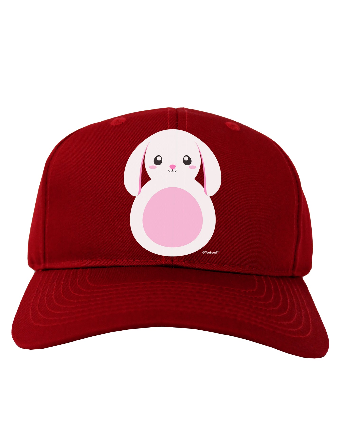 Cute Bunny with Floppy Ears - Pink Adult Dark Baseball Cap Hat by TooLoud-Baseball Cap-TooLoud-Red-One Size-Davson Sales