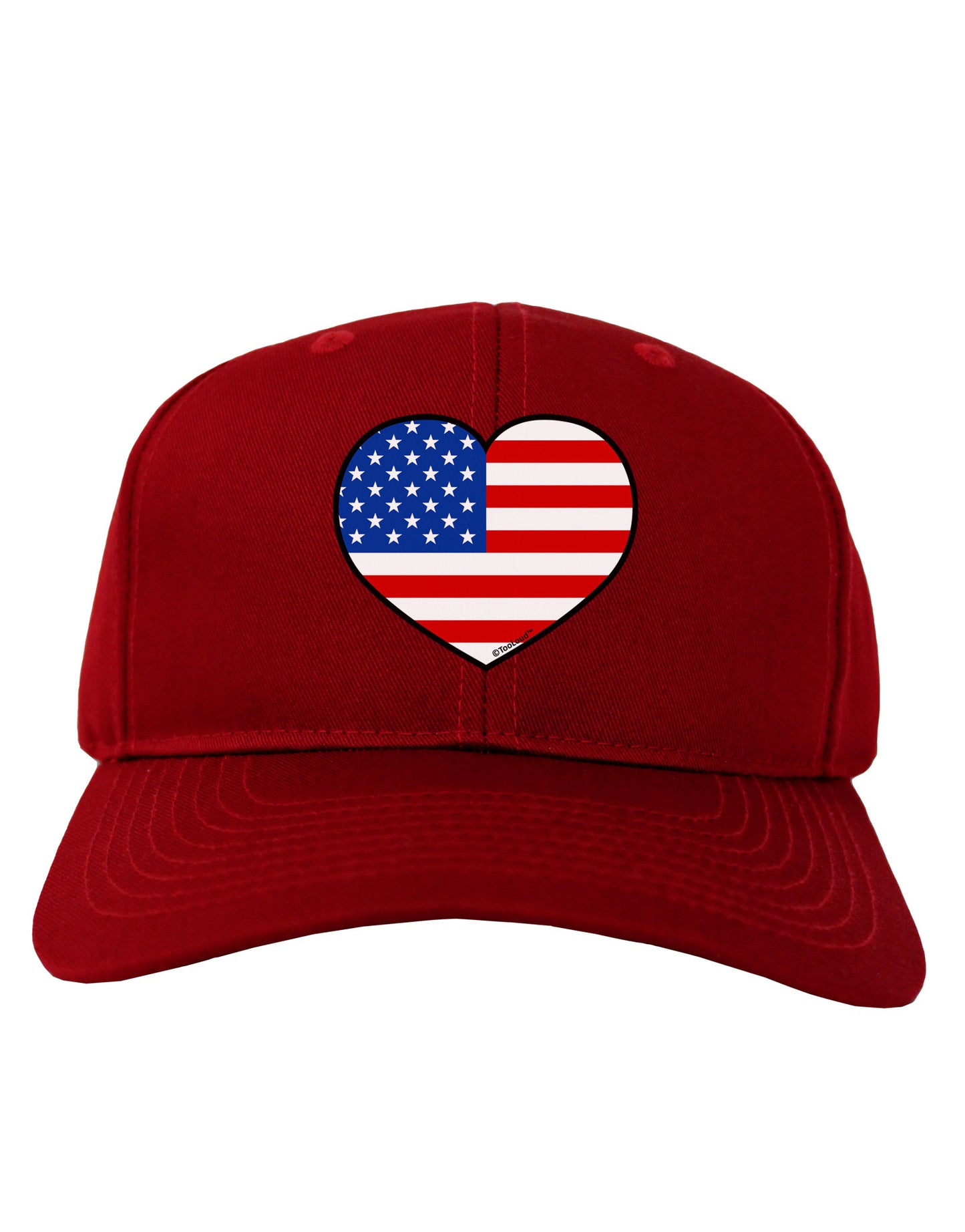 American Flag Heart Design Adult Dark Baseball Cap Hat by TooLoud-Baseball Cap-TooLoud-Red-One Size-Davson Sales