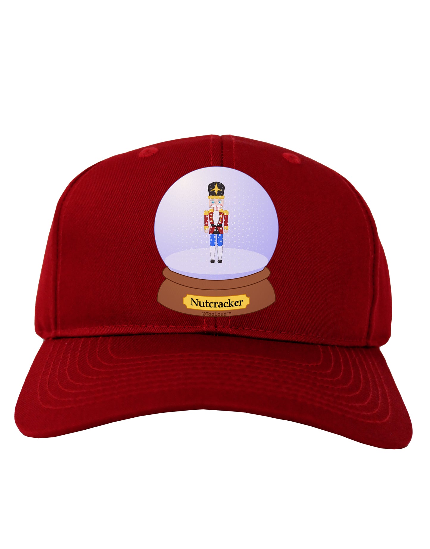 Nutcracker Snow Globe - Red Gold Black Adult Dark Baseball Cap Hat by TooLoud-Baseball Cap-TooLoud-Red-One Size-Davson Sales