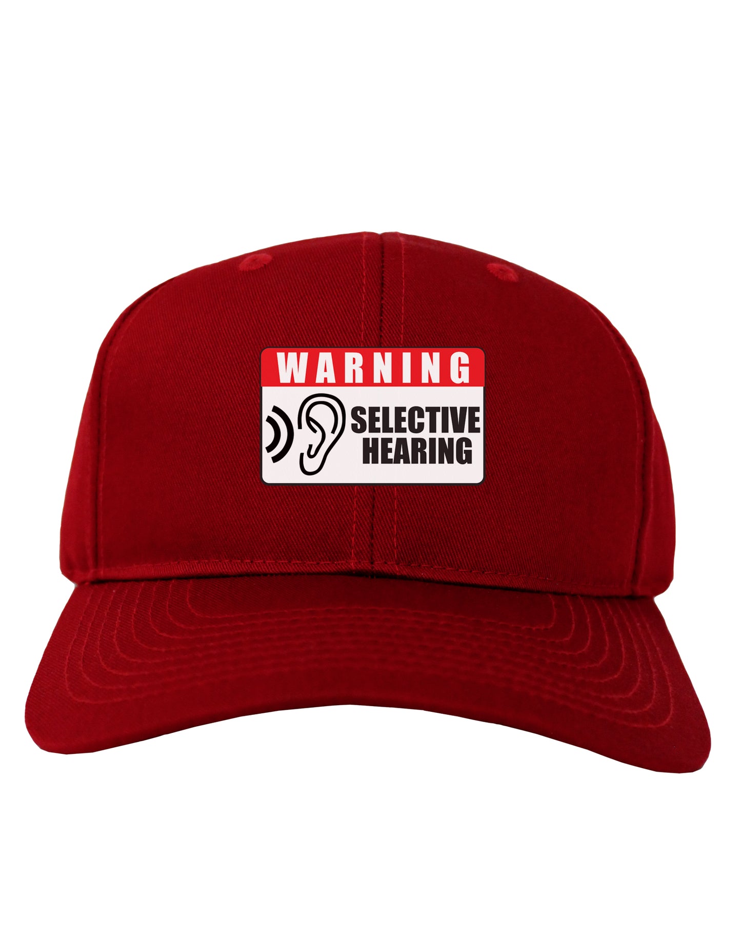 Warning Selective Hearing Funny Adult Dark Baseball Cap Hat by TooLoud-Baseball Cap-TooLoud-Red-One Size-Davson Sales