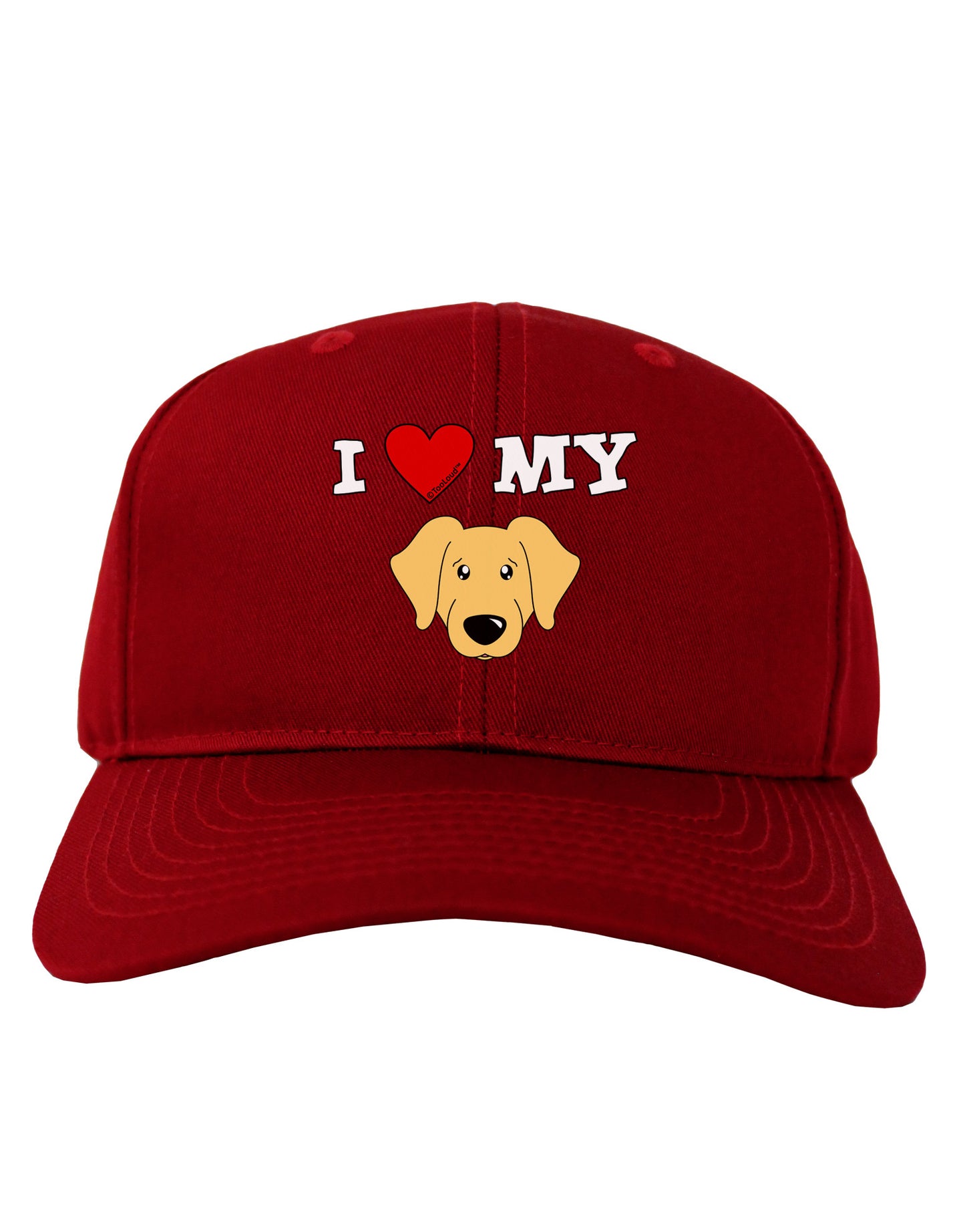 I Heart My - Cute Golden Retriever Dog Adult Dark Baseball Cap Hat by TooLoud-Baseball Cap-TooLoud-Red-One Size-Davson Sales