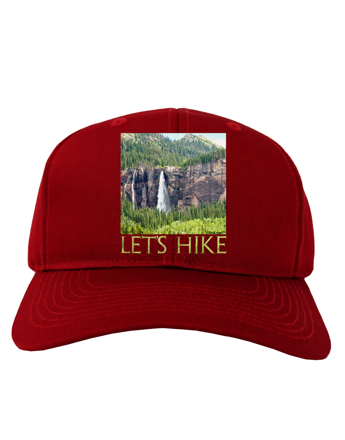Beautiful Cliffs - Lets Hike Adult Dark Baseball Cap Hat by-Baseball Cap-TooLoud-Red-One Size-Davson Sales
