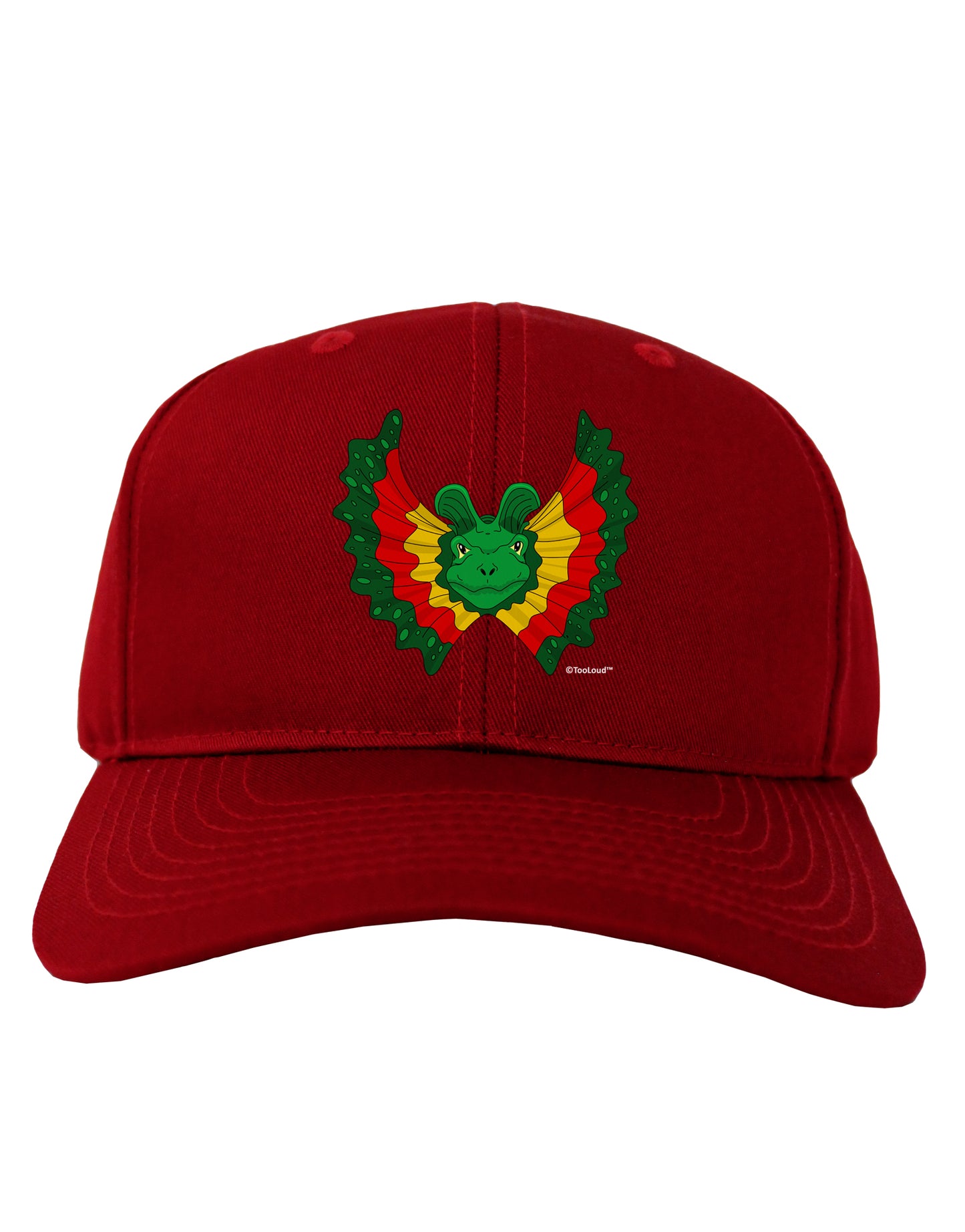Dilophosaurus Design - Color Adult Dark Baseball Cap Hat by TooLoud-Baseball Cap-TooLoud-Red-One Size-Davson Sales
