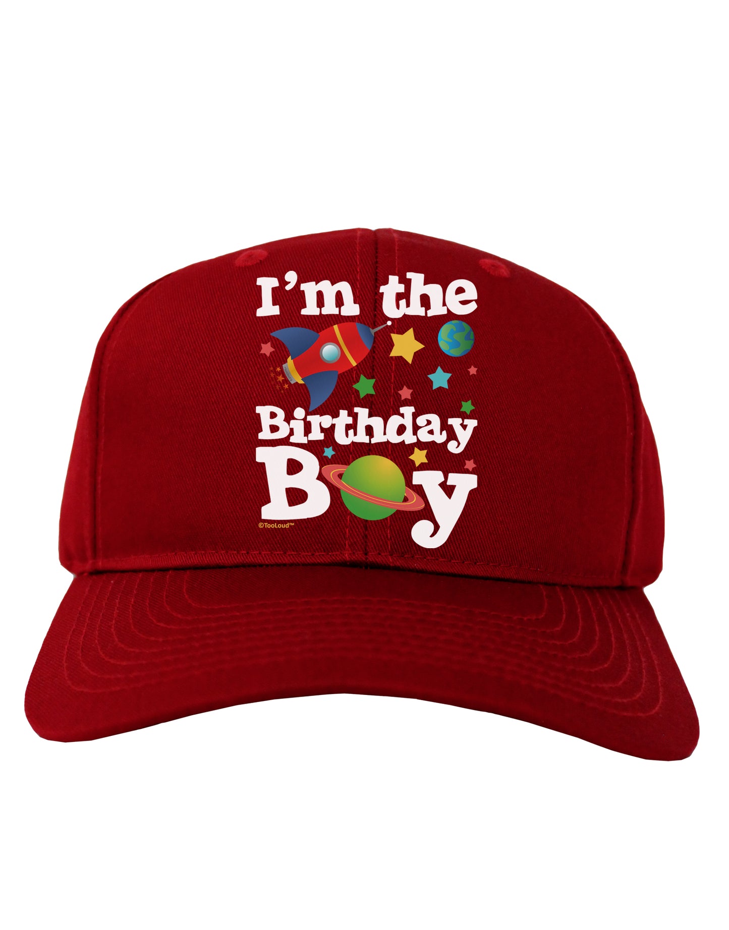 I'm the Birthday Boy - Outer Space Design Adult Dark Baseball Cap Hat by TooLoud-Baseball Cap-TooLoud-Red-One Size-Davson Sales