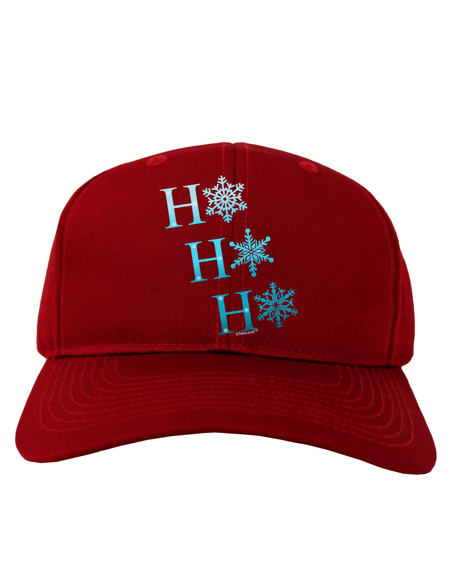 Ho Ho Ho Snowflakes Adult Dark Baseball Cap Hat-Baseball Cap-TooLoud-Red-One Size-Davson Sales