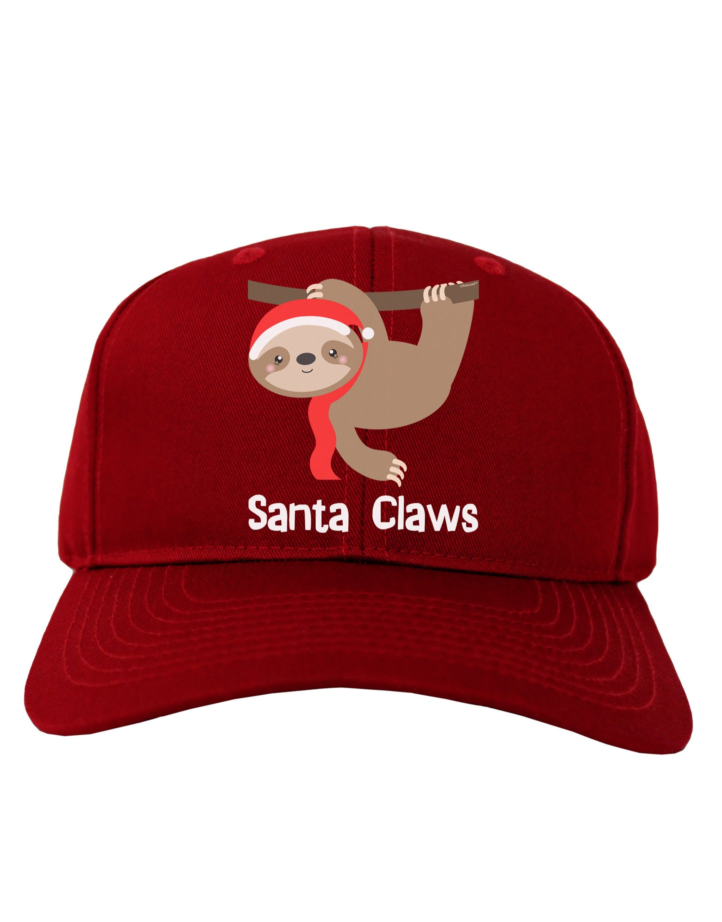 Cute Christmas Sloth - Santa Claws Adult Dark Baseball Cap Hat by TooLoud-Baseball Cap-TooLoud-Red-One Size-Davson Sales